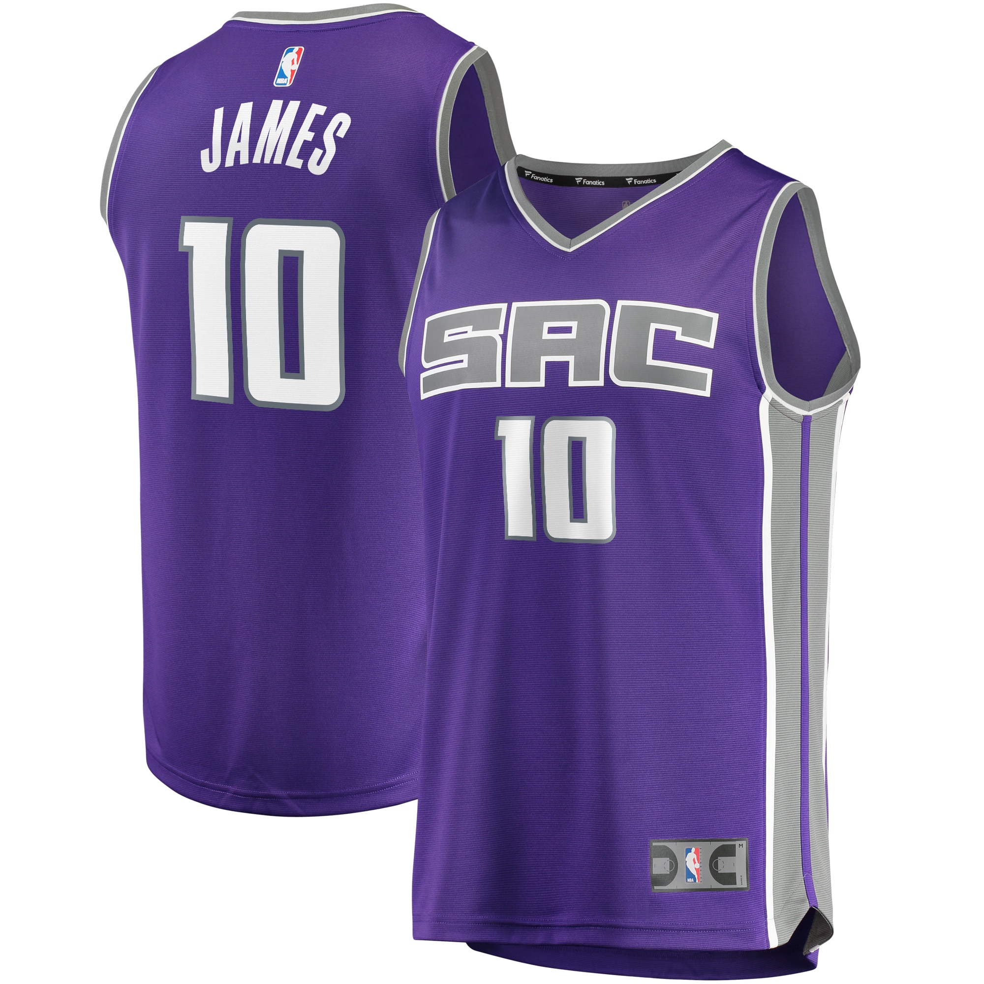 Justin James Sacramento Kings Fanatics Branded Fast Break Replica Jersey Purple - Icon Edition - vstockx