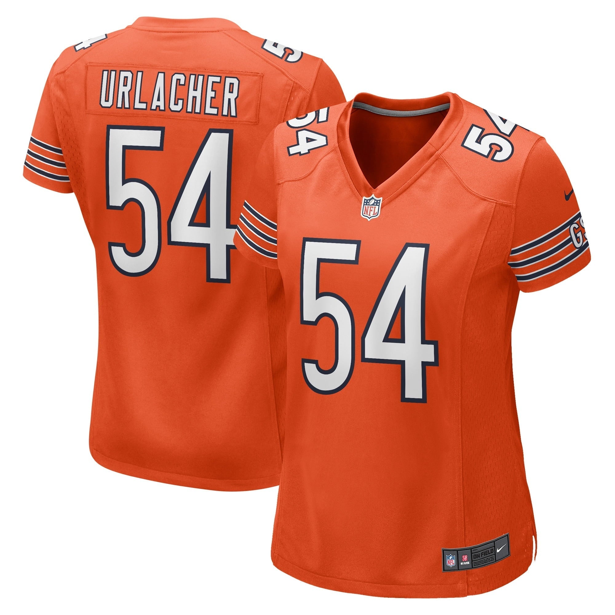 Women's Nike Brian Urlacher Orange Chicago Bears Retired Player Jersey - vstockx