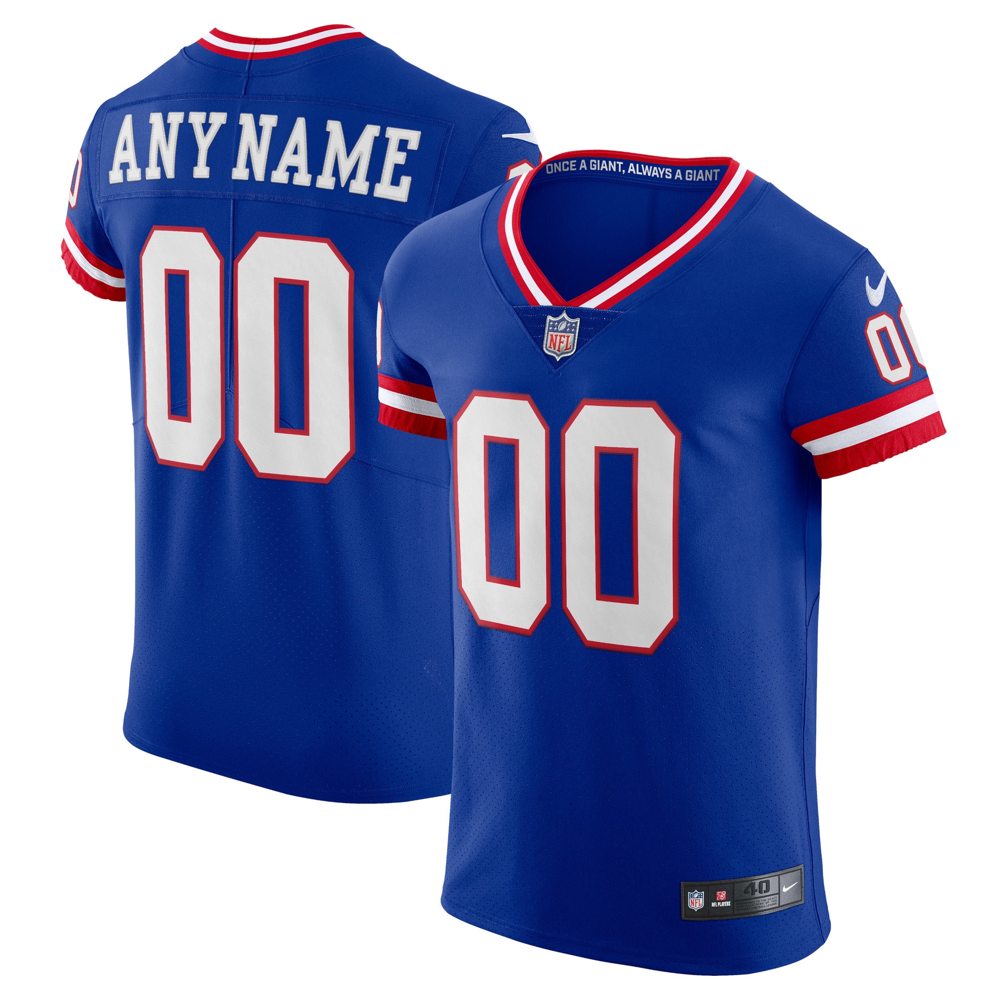 New York Giants Nike Classic Vapor Elite Custom Jersey - Royal - vstockx