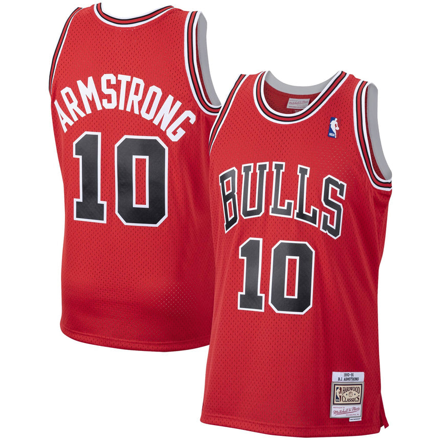 Mens Chicago Bulls B.J. Armstrong Mitchell & Ness Red 1990-91 Hardwood Classics Swingman Jersey - vstockx