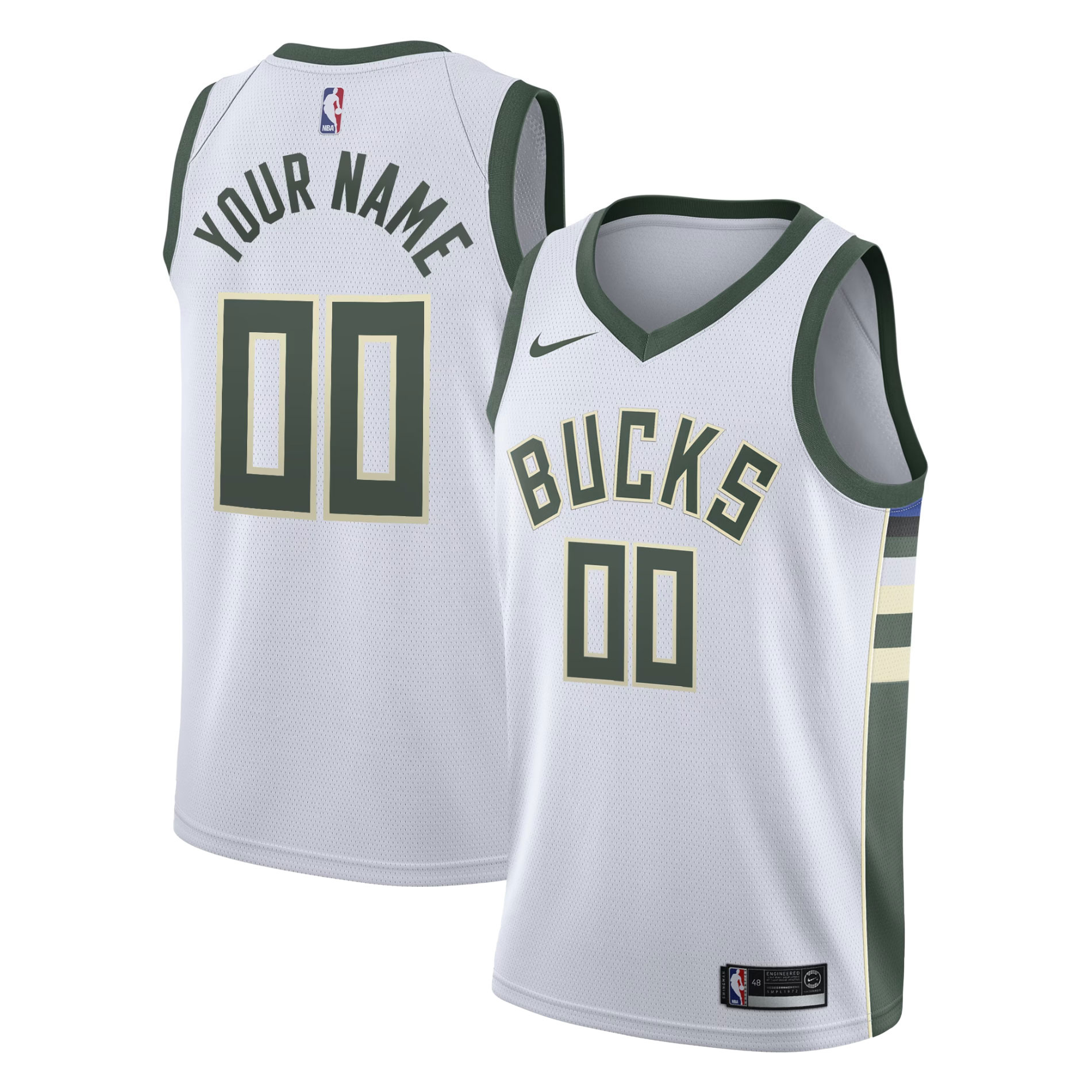 Milwaukee Bucks Nike Swingman Custom Jersey White - Association Edition - vstockx