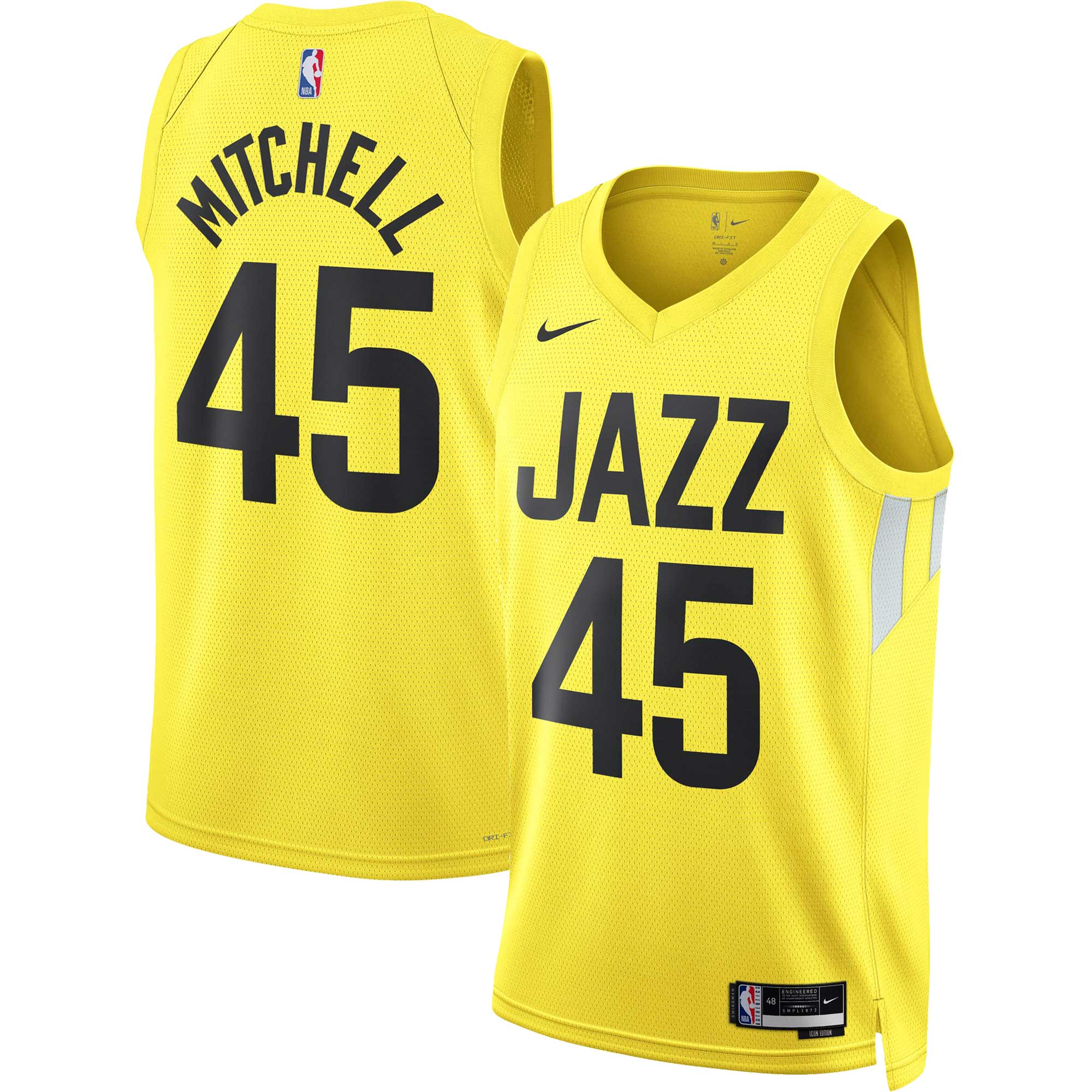 Donovan Mitchell Utah Jazz Nike Unisex Swingman Jersey - Association Edition - Gold - vstockx