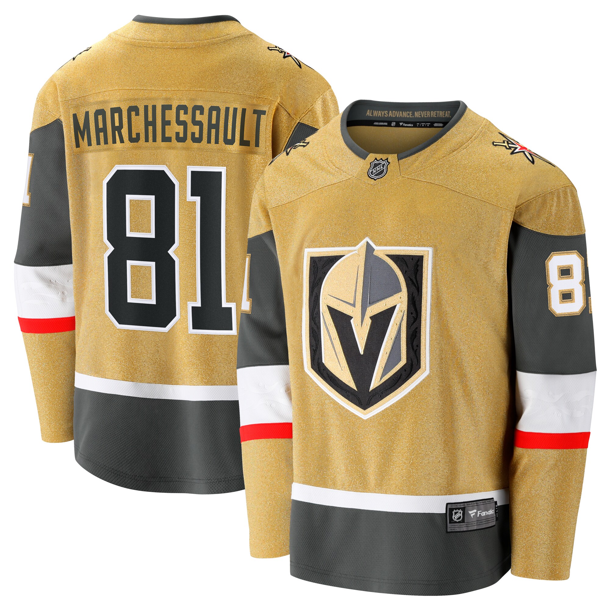 Jonathan Marchessault Vegas Golden Knights Fanatics Branded Home Breakaway Jersey - Gold - vstockx