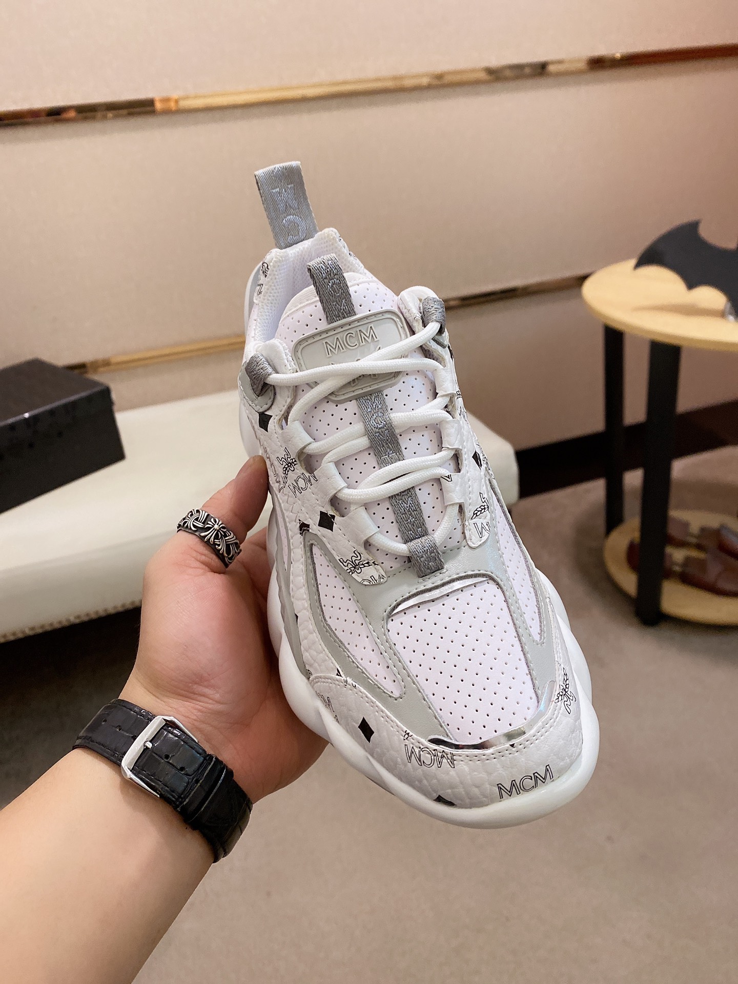 MCM Low Top Logo Lace-up Sneakers 2 - vstockx