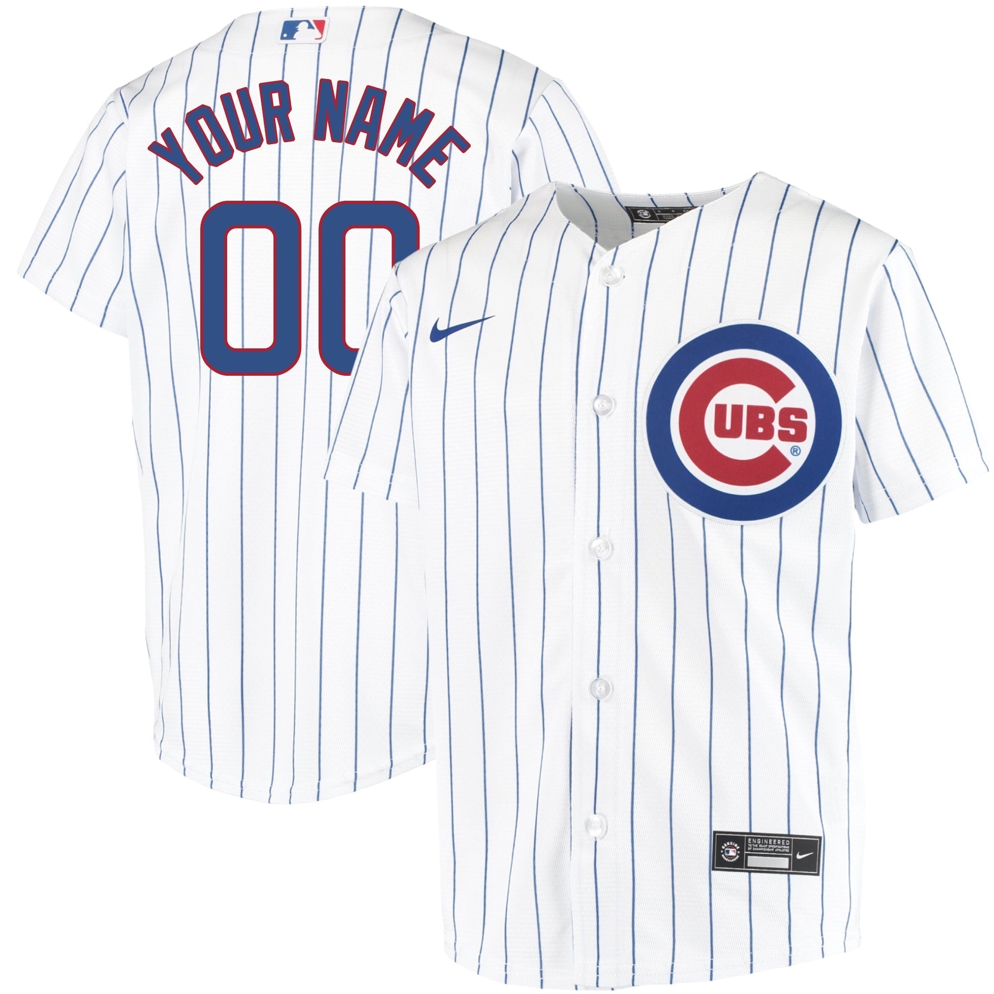 Chicago Cubs Youth Nike Custom Home Pinstripe Replica Jersey - vstockx