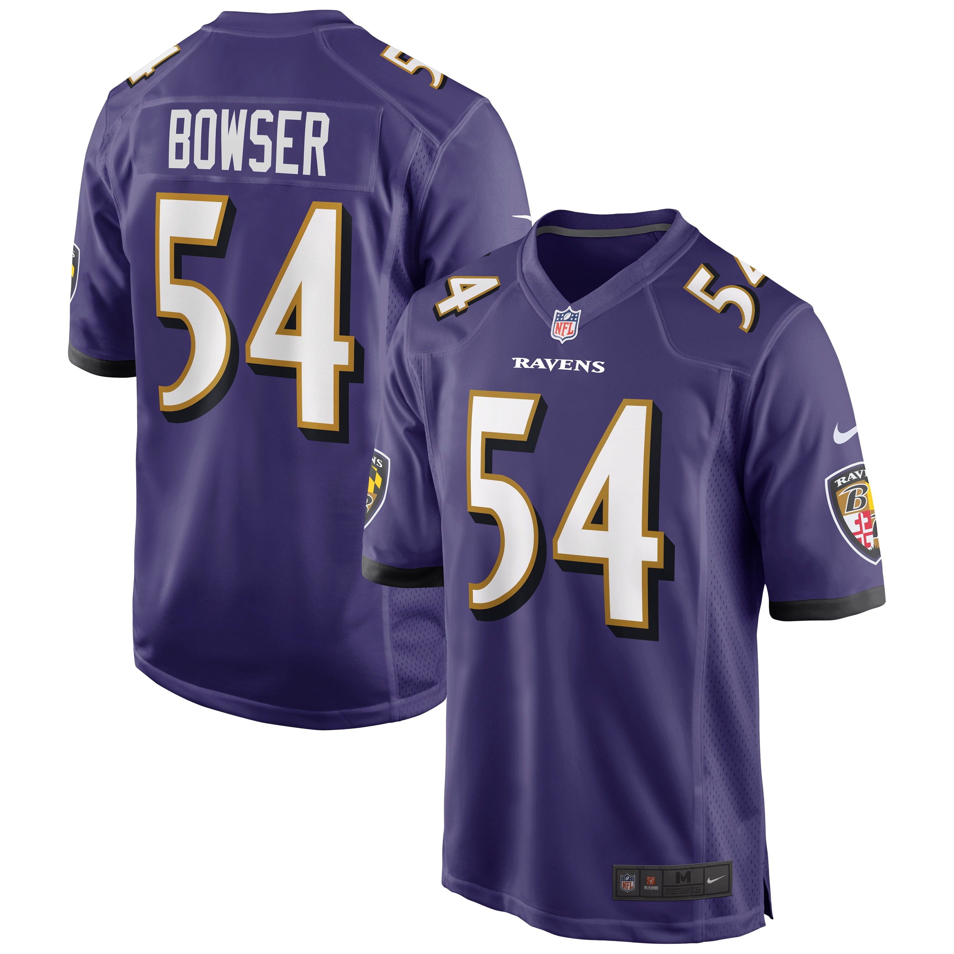 Men's Nike Tyus Bowser Purple Baltimore Ravens Game Player Jersey - vstockx