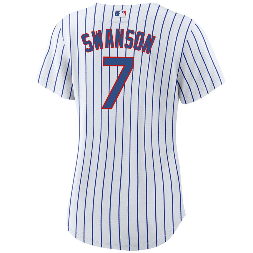 Women's Dansby Swanson Chicago Cubs White Home Premium Stitch Replica Team Jersey - vstockx