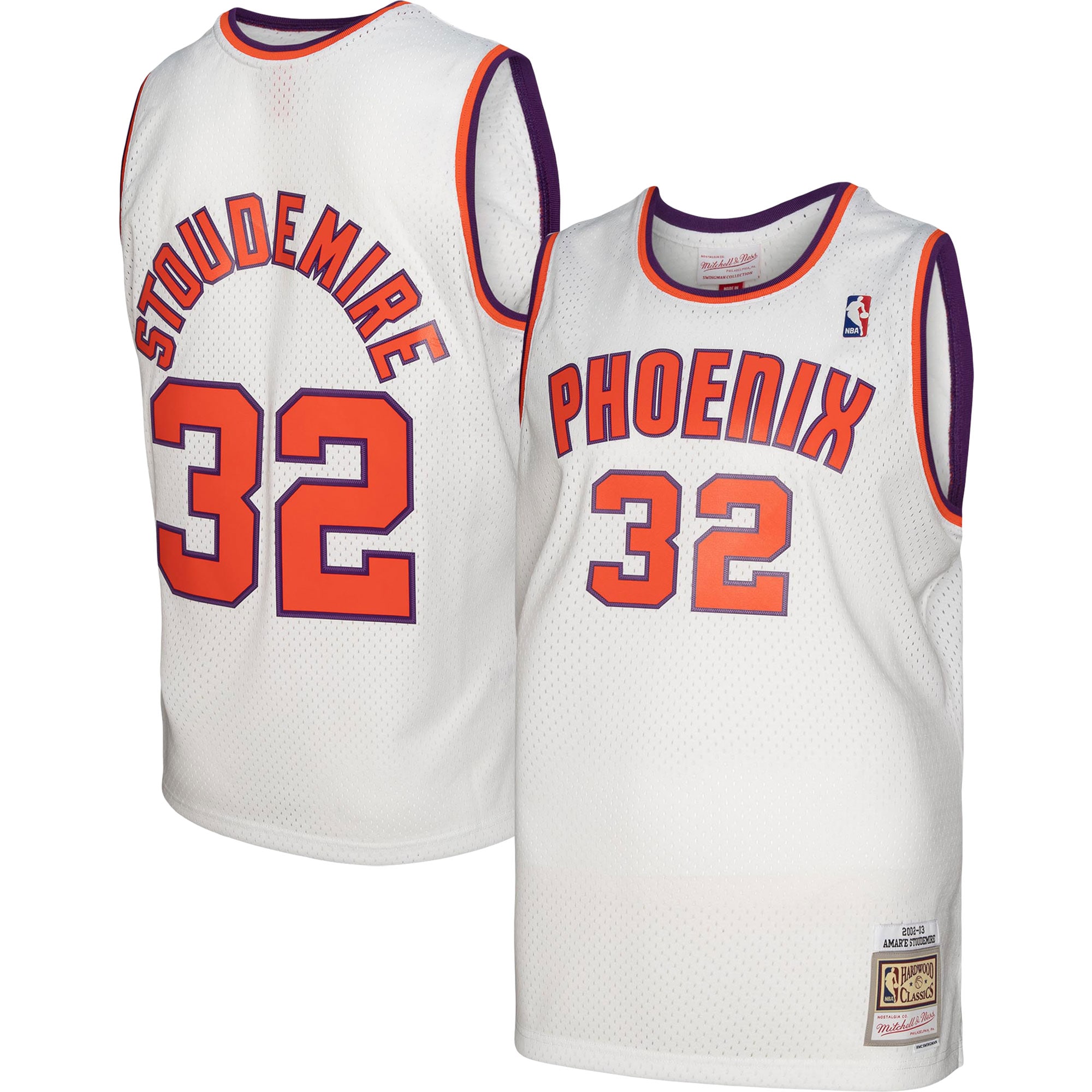 Amar'e Stoudemire Phoenix Suns Mitchell & Ness 2001/02 Hardwood Classics Swingman Jersey - White - vstockx