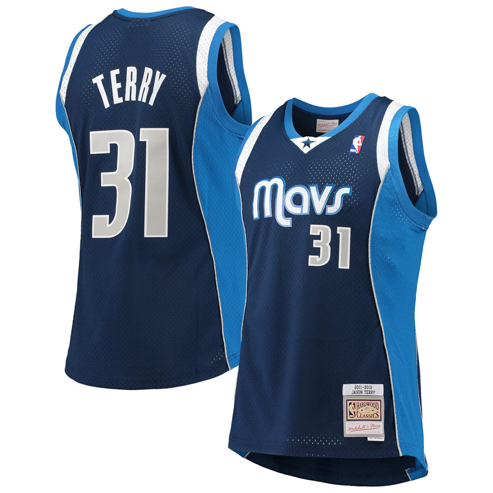 Youth Dallas Mavericks Jason Terry 2011-12 Hardwood Classics Jersey - Navy - vstockx