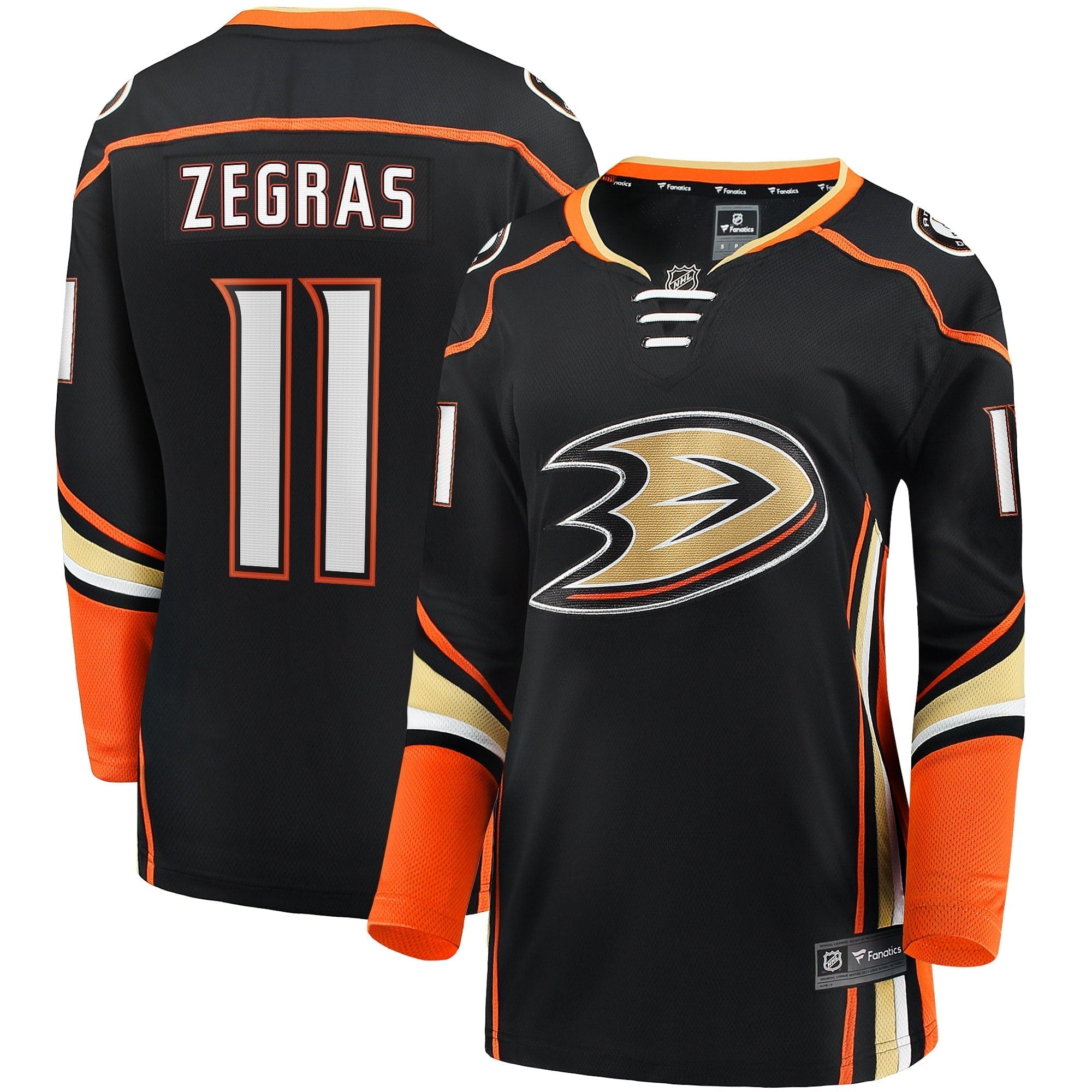 Women's Fanatics Branded Trevor Zegras Black Anaheim Ducks Home Breakaway Player Jersey - vstockx