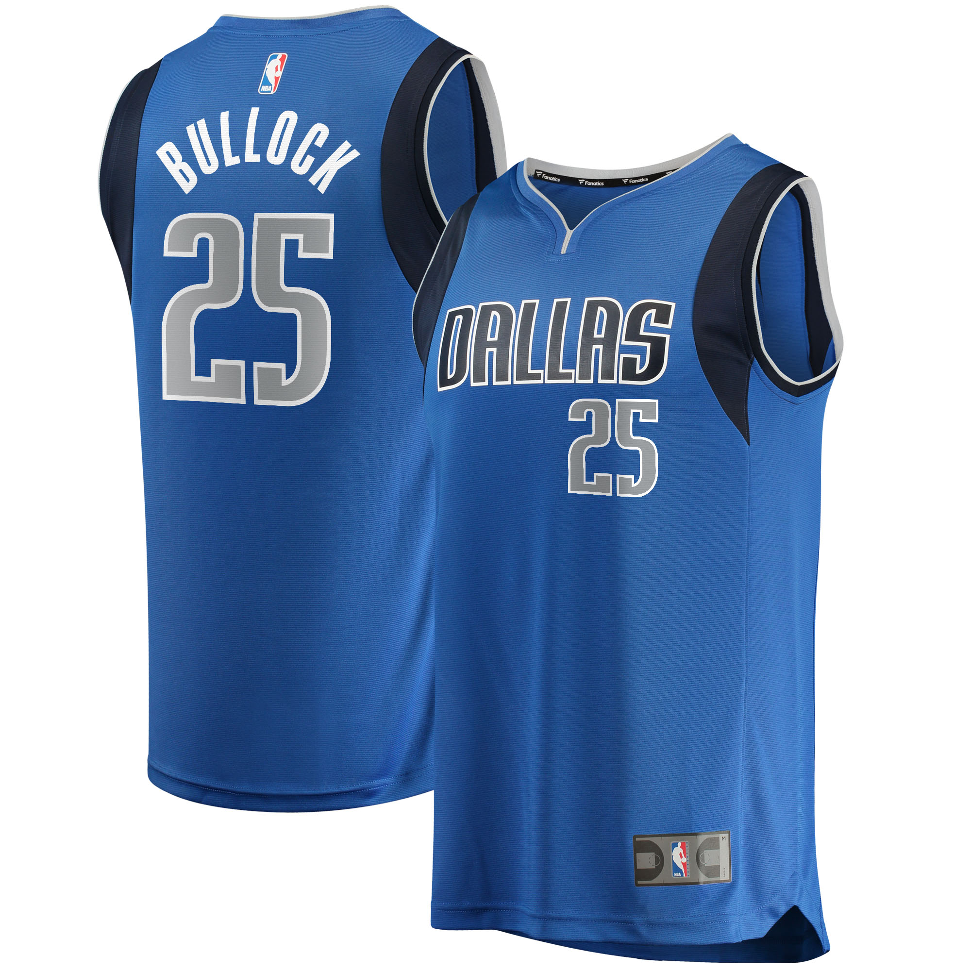 Reggie Bullock Dallas Mavericks Fanatics Branded 2021/22 Fast Break Replica Jersey - Icon Edition - Blue - vstockx