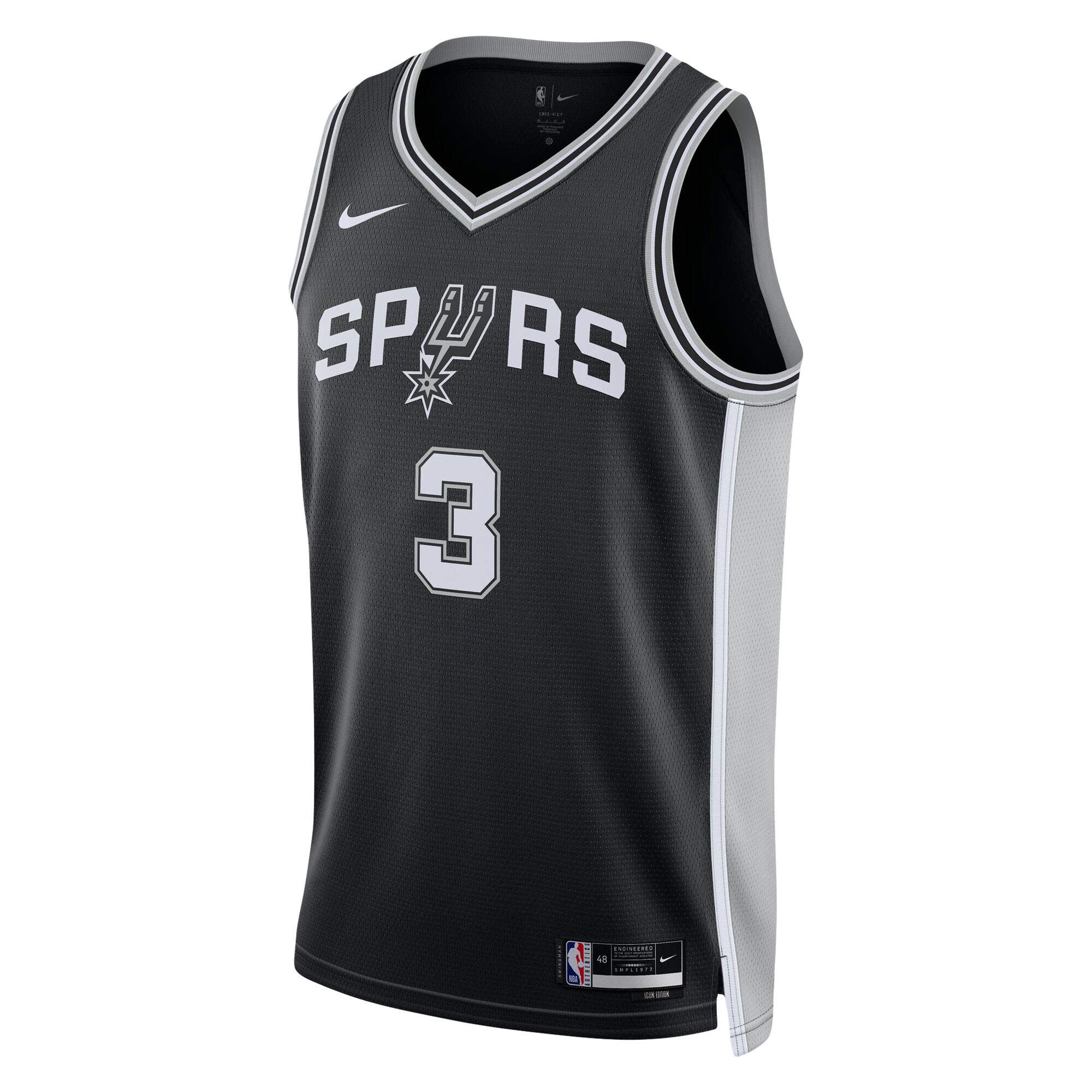 Keldon Johnson San Antonio Spurs Nike Unisex Swingman Jersey - Association Edition - Black - vstockx