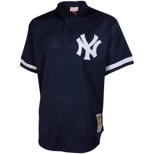 Bernie Williams New York Yankees Mitchell & Ness Cooperstown Mesh Batting Practice Jersey - Navy - vstockx