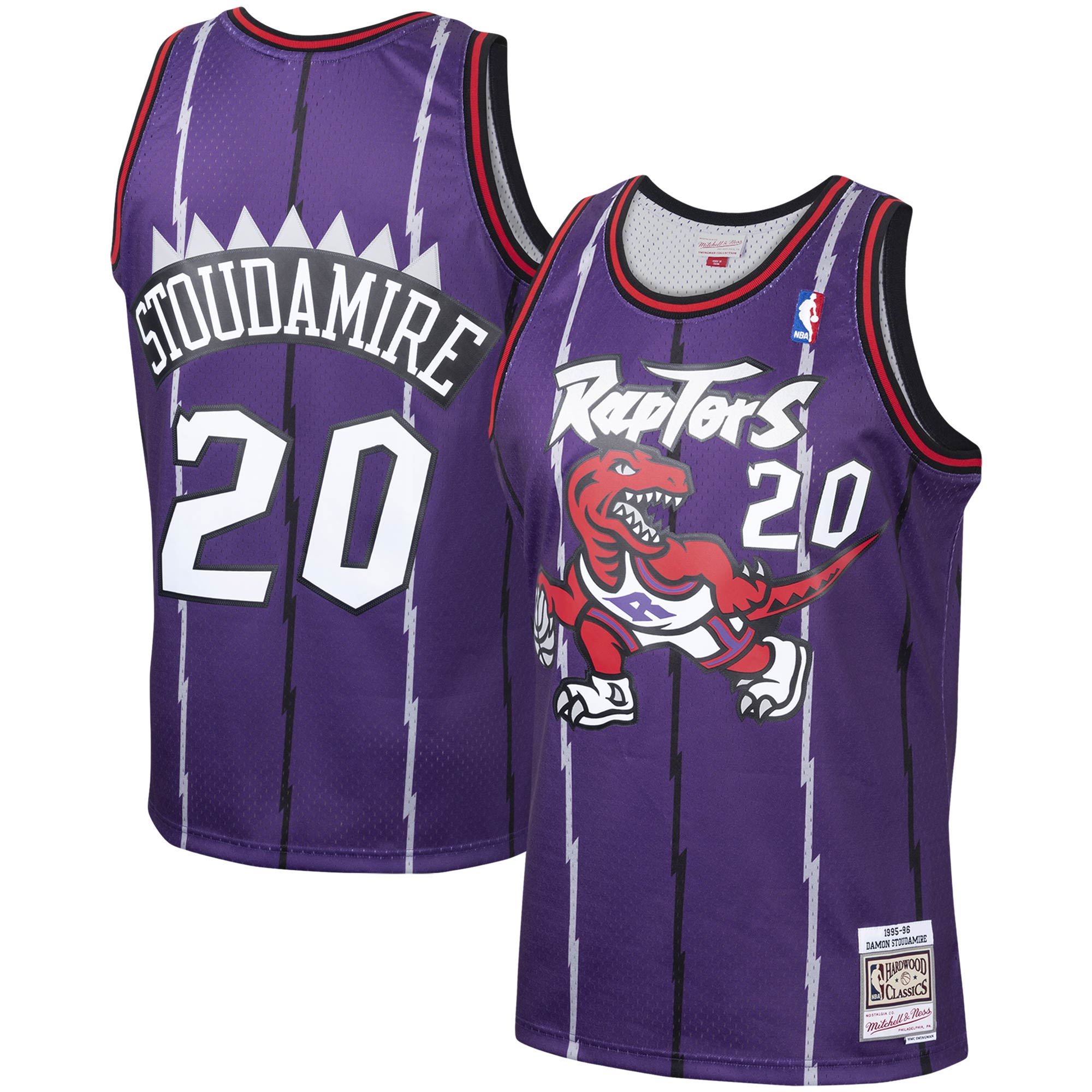 Damon Stoudamire Toronto Raptors Mitchell & Ness Hardwood Classics Swingman Jersey - Purple - vstockx