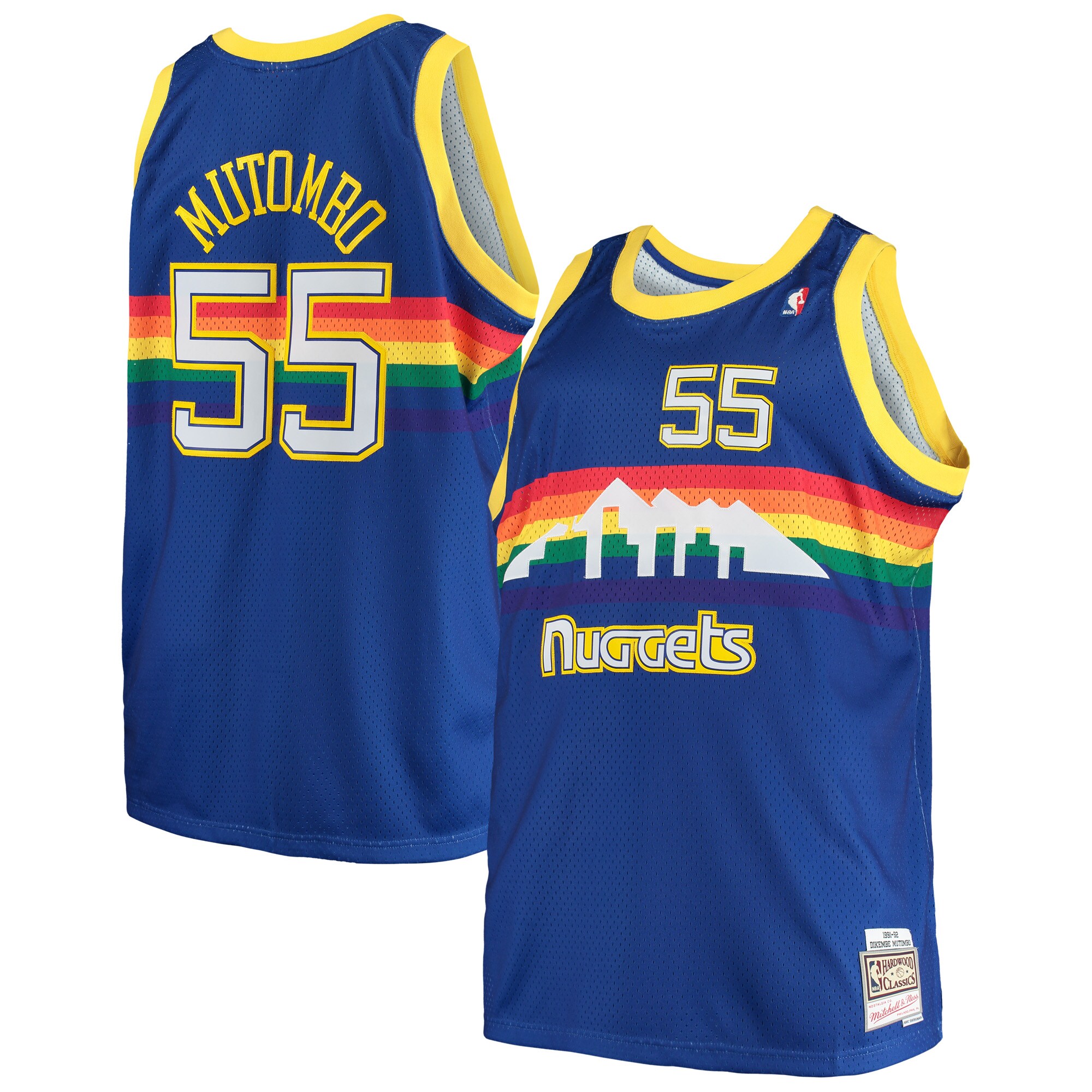 Dikembe Mutombo Denver Nuggets Mitchell & Ness Big & Tall Hardwood Classics Jersey - Royal - vstockx