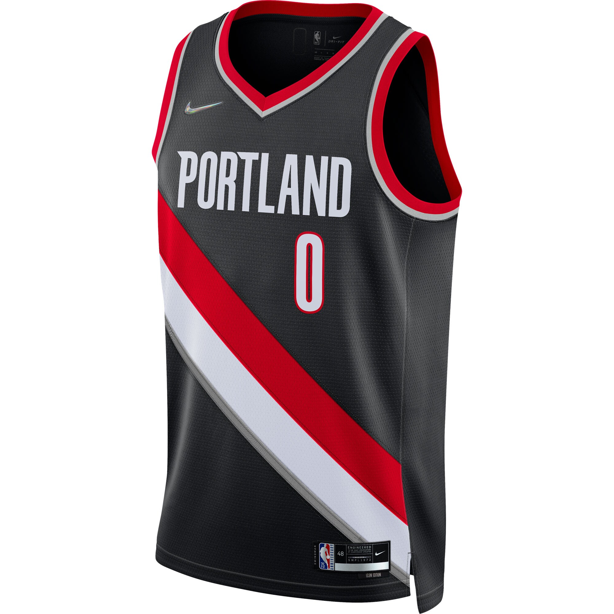 Damian Lillard Portland Trail Blazers Nike 2021/22 Diamond Swingman Jersey - Icon Edition - Black - vstockx