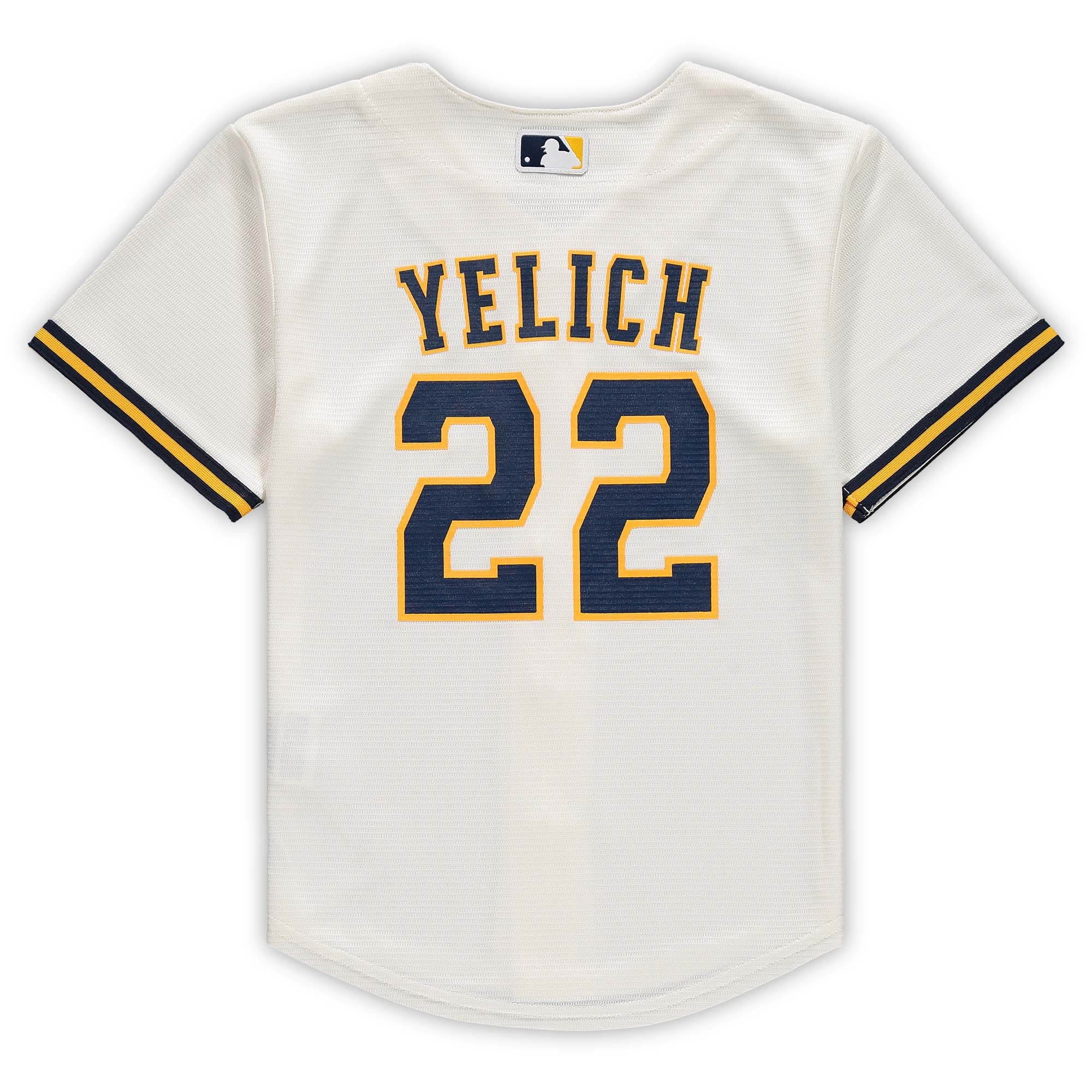 Preschool Nike Christian Yelich Cream Milwaukee Brewers Home Replica Player Jersey - vstockx