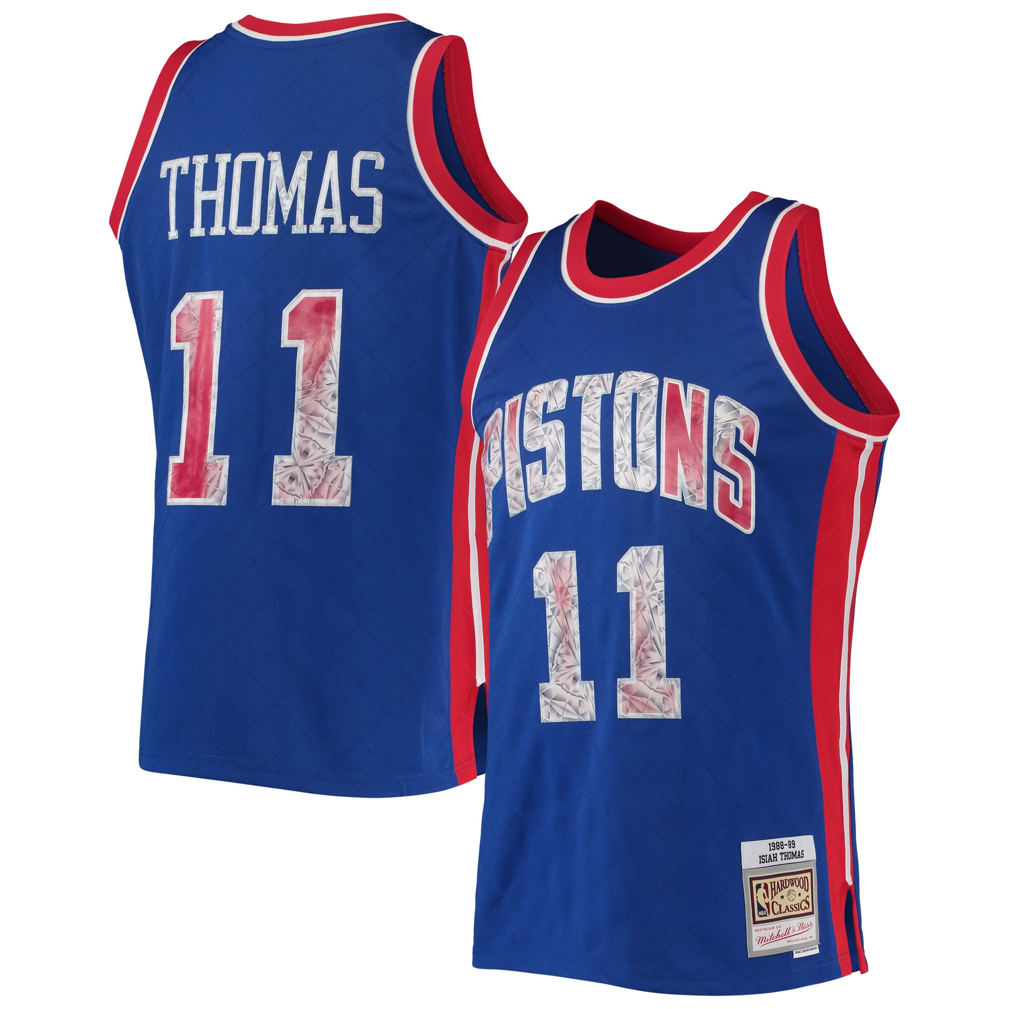 Isiah Thomas Detroit Pistons Mitchell & Ness 1996-97 Hardwood Classics NBA 75th Anniversary Diamond Swingman Jersey - Blue - vstockx