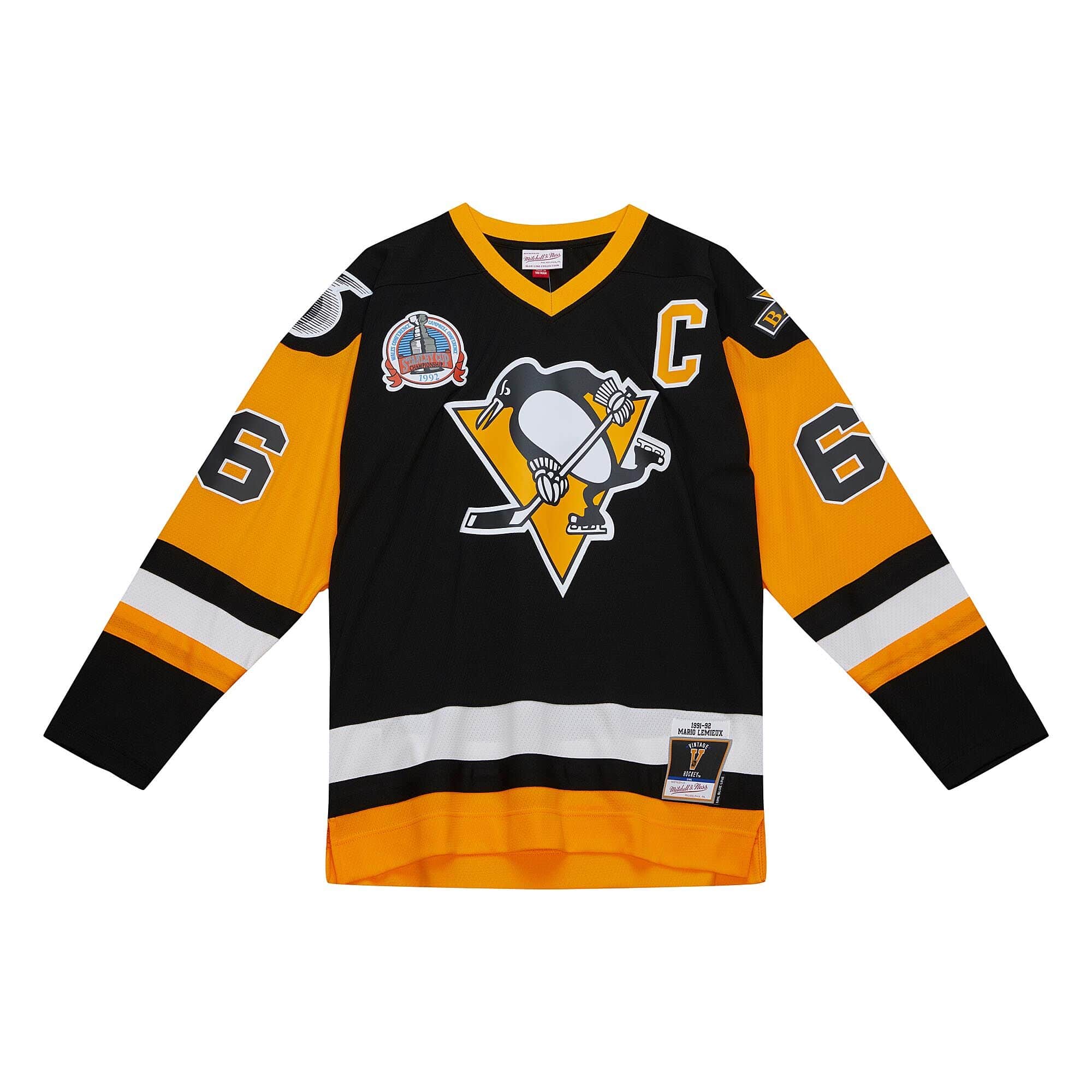 Blue Line Mario Lemieux Pittsburgh Penguins 1991 Jersey - vstockx