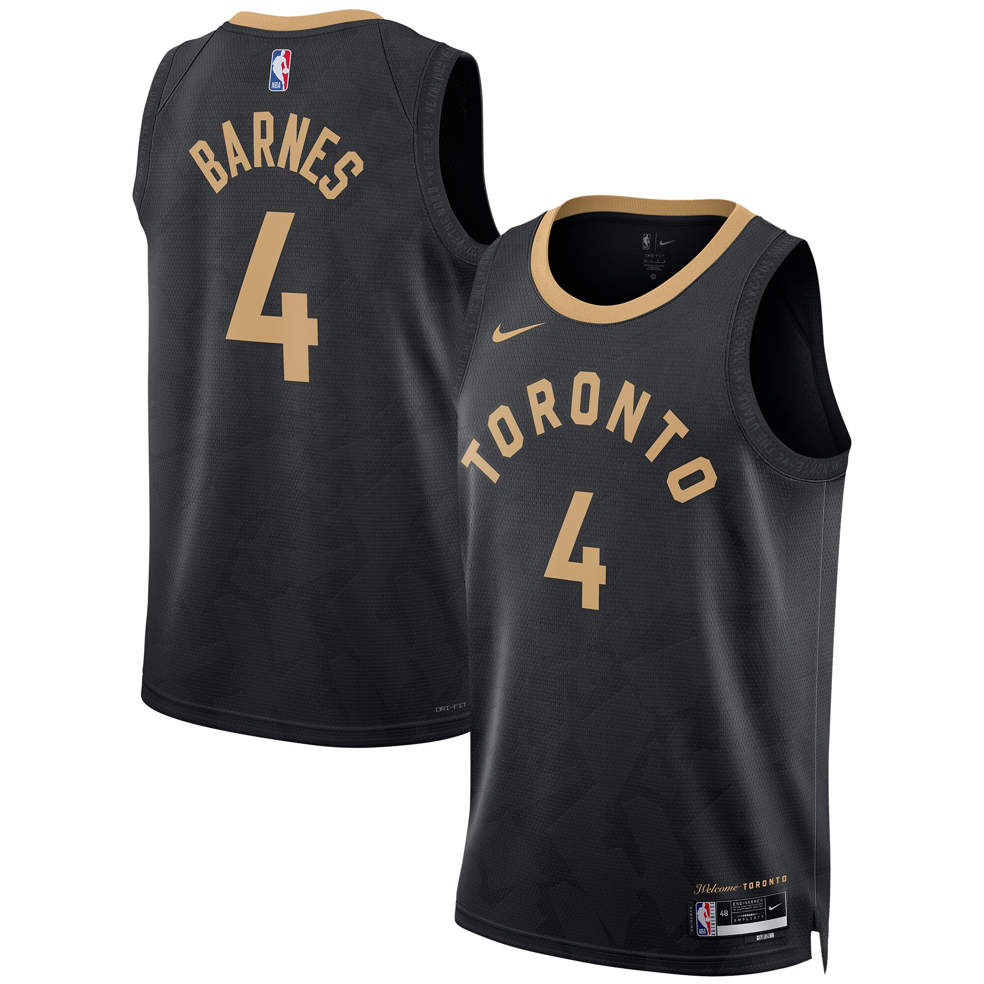 Scottie Barnes Toronto Raptors Nike Unisex 2022/23 Swingman Jersey - City Edition - Black - vstockx