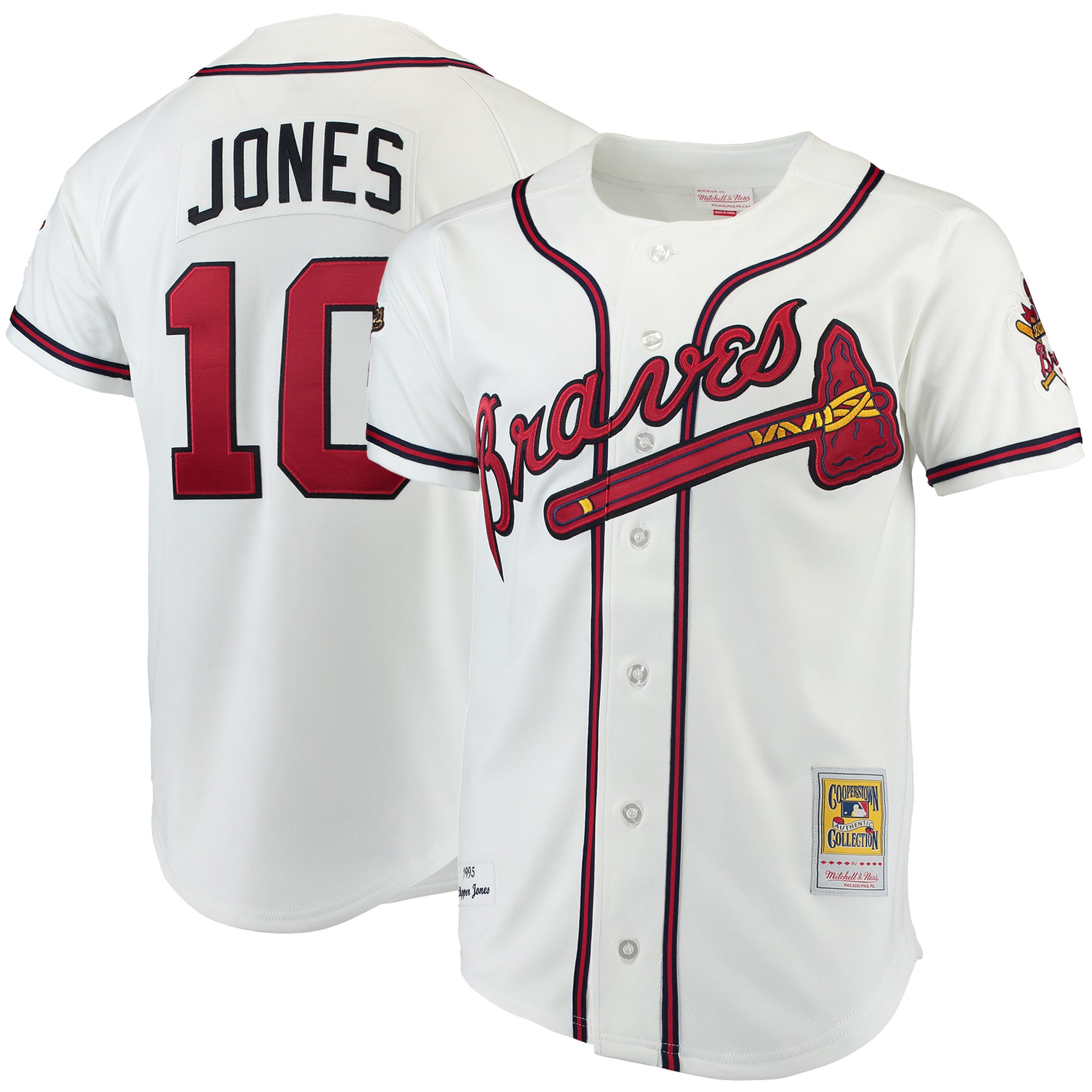 Chipper Jones Atlanta Braves Mitchell & Ness Authentic Jersey - White - vstockx