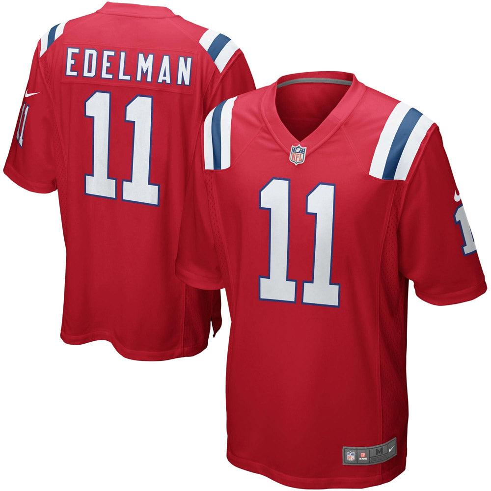 Youth New England Patriots Julian Edelman Youth Alternate Game Jersey Red - vstockx
