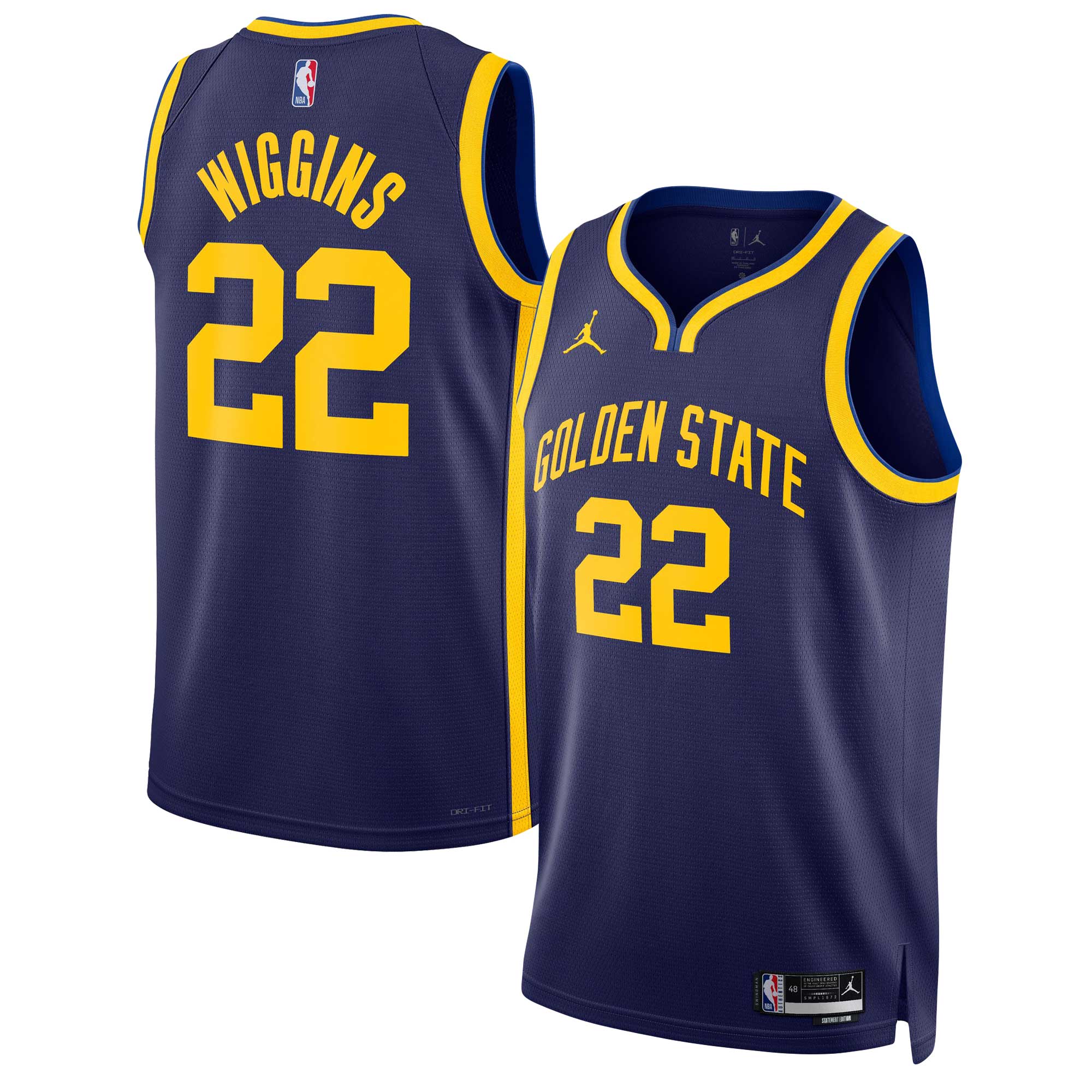 Andrew Wiggins Golden State Warriors Jordans Brand Unisex Swingman Jersey - Statement Edition - Navy - vstockx