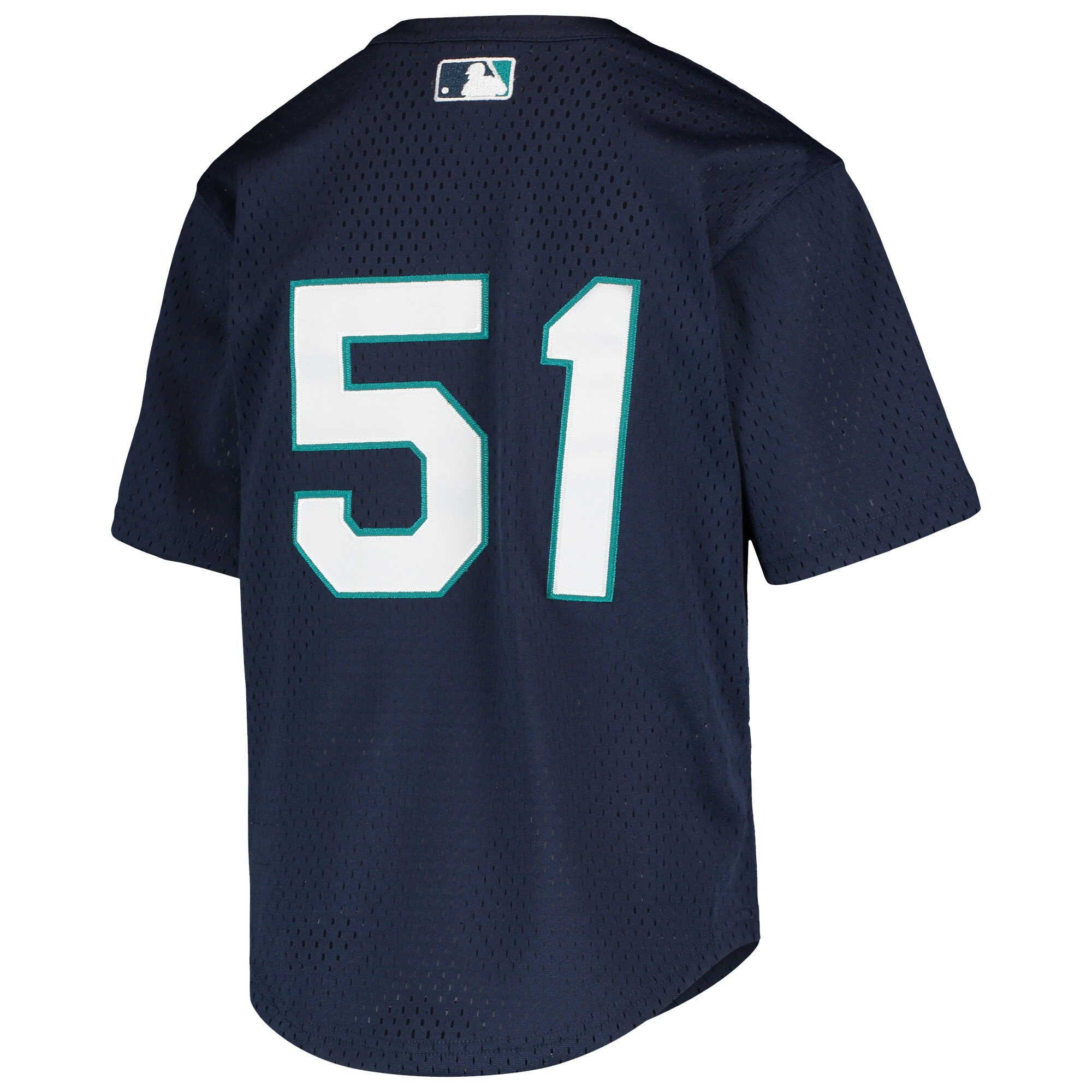 Ichiro Suzuki Seattle Mariners Mitchell & Ness Youth Cooperstown Collection Mesh Batting Practice Jersey - Navy - vstockx