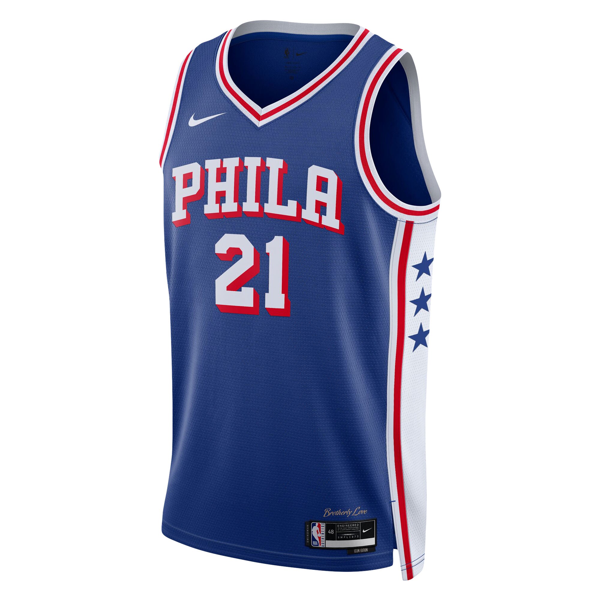 Joel Embiid Philadelphia 76ers Nike Youth Swingman Jersey - Icon Edition - Royal - vstockx