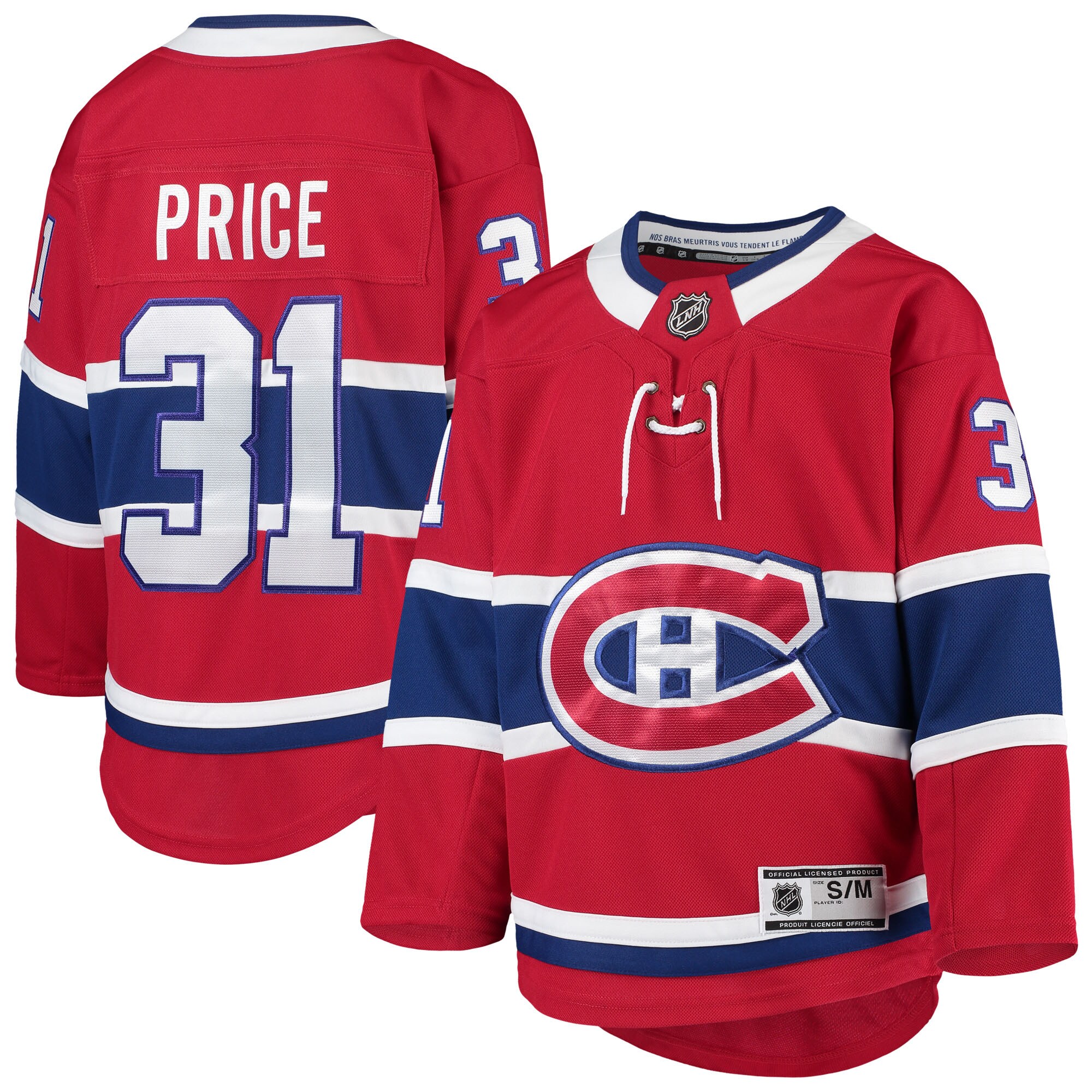 Carey Price Montreal Canadiens Youth Premier Player Jersey - Red - vstockx