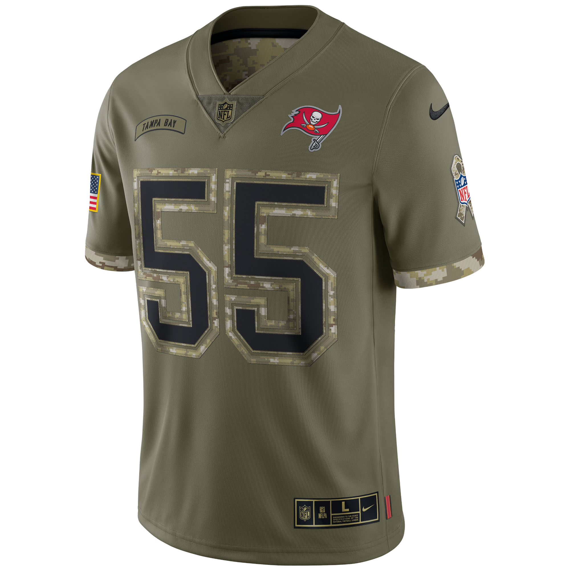 Derrick Brooks Tampa Bay Buccaneers 2022 Salute To Service Retired Player Limited Jersey - Olive - vstockx
