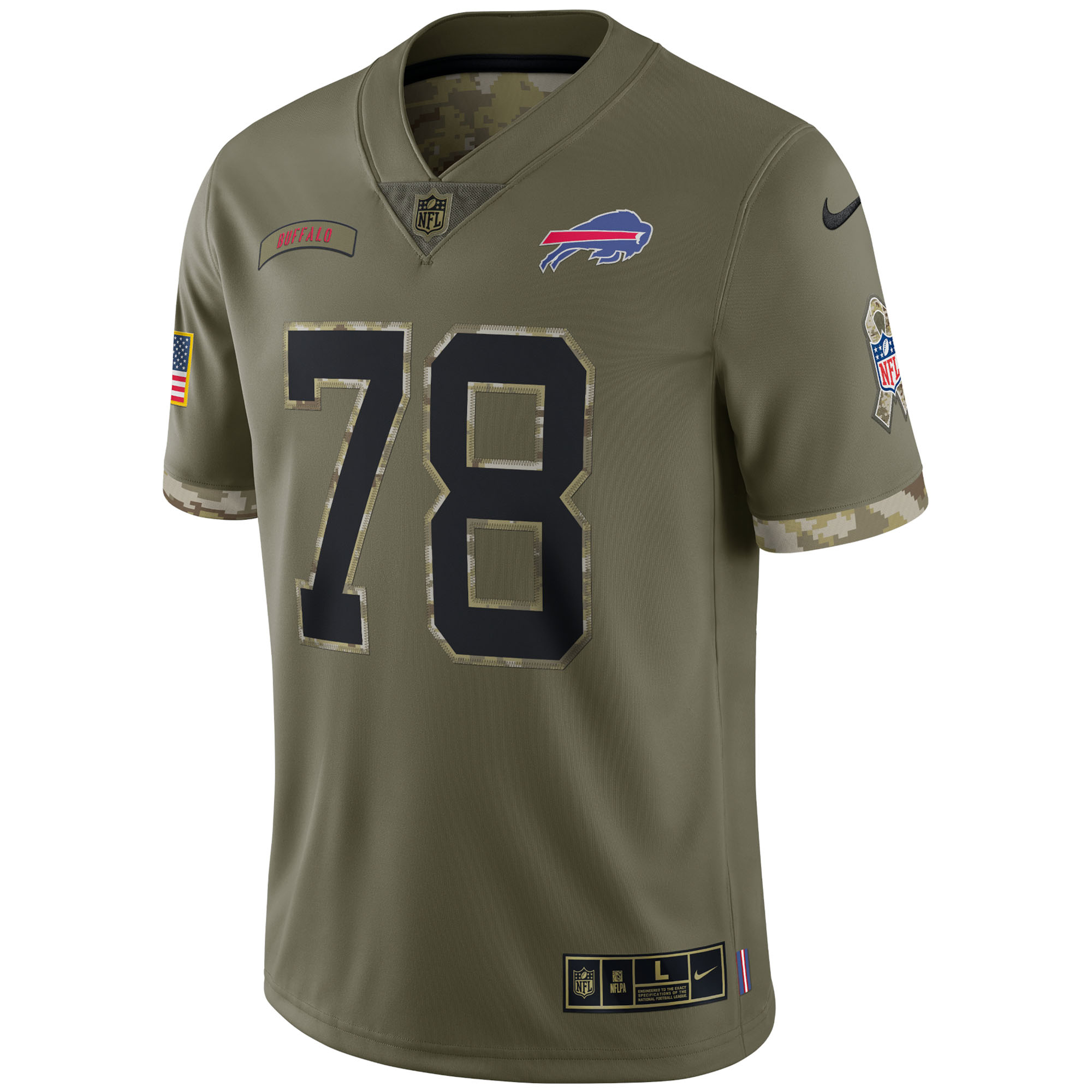 Bruce Smith Buffalo Bills 2022 Salute To Service Retired Player Limited Jersey - Olive - vstockx