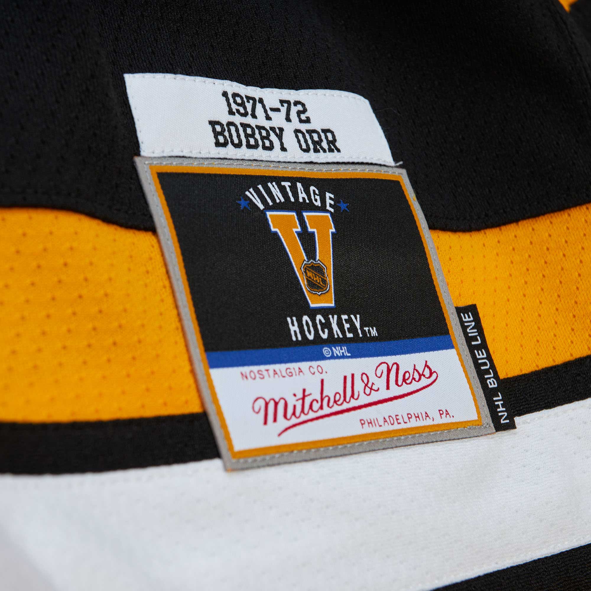 Bobby Orr Boston Bruins Mitchell & Ness Big & Tall 1971 Blue Line Player Jersey - Black - vstockx