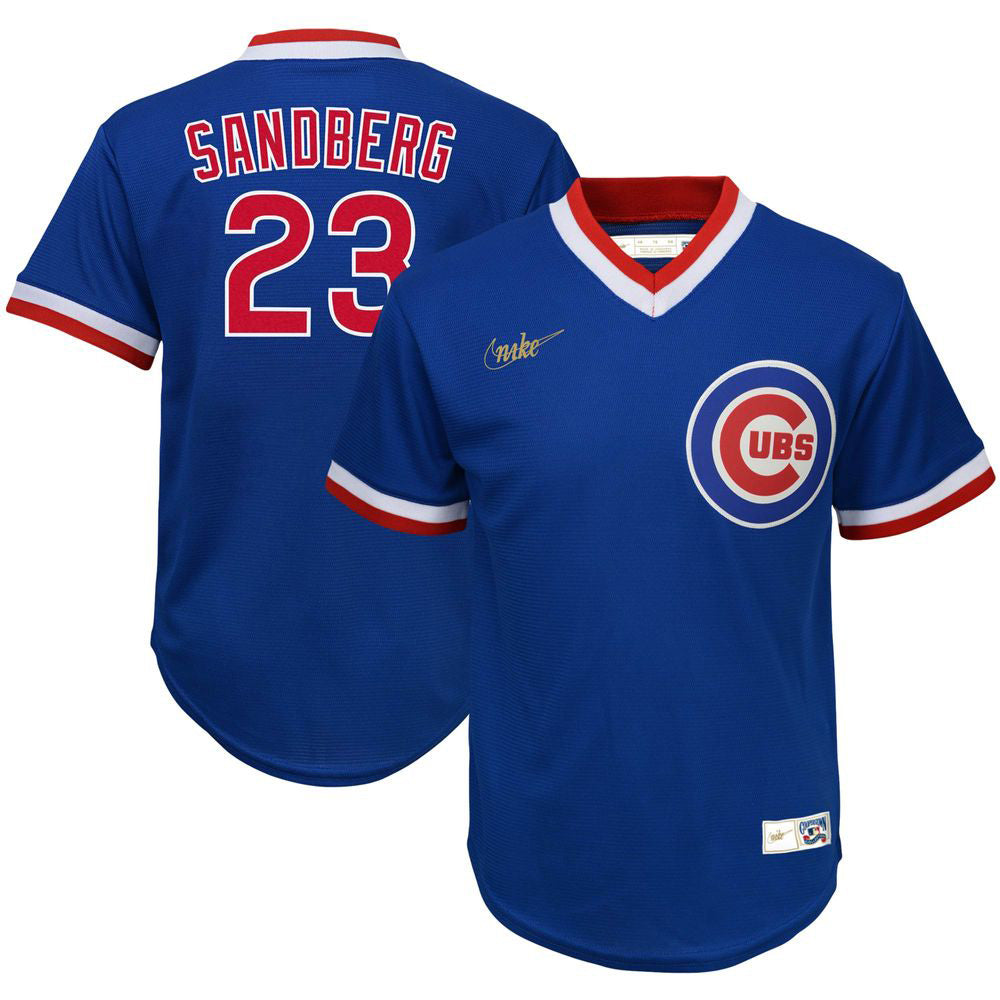 Youth Chicago Cubs Ryne Sandberg Road Cooperstown Collection Player Jersey - Royal - vstockx