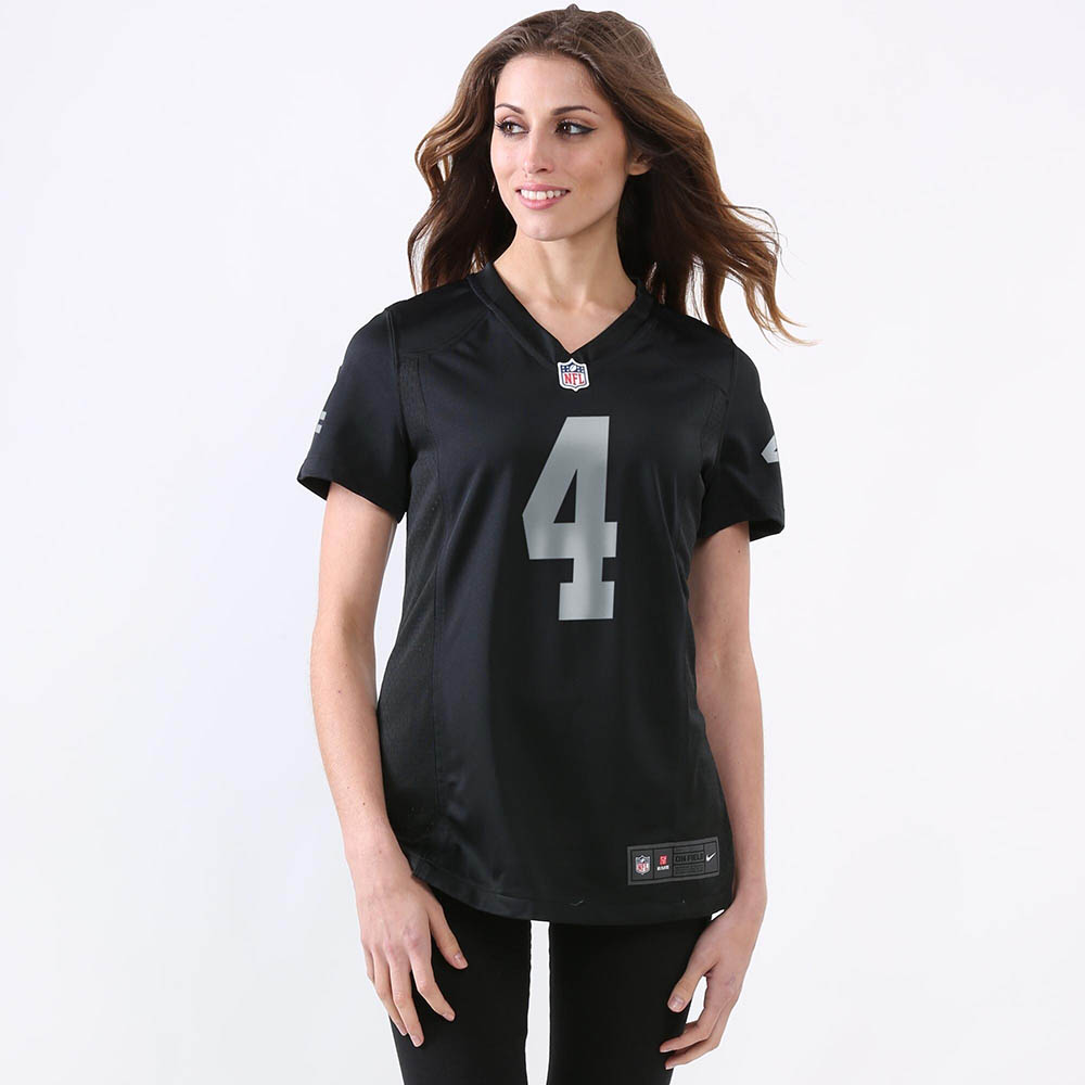Women's Las Vegas Raiders Derek Carr Game Player Jersey Black - vstockx