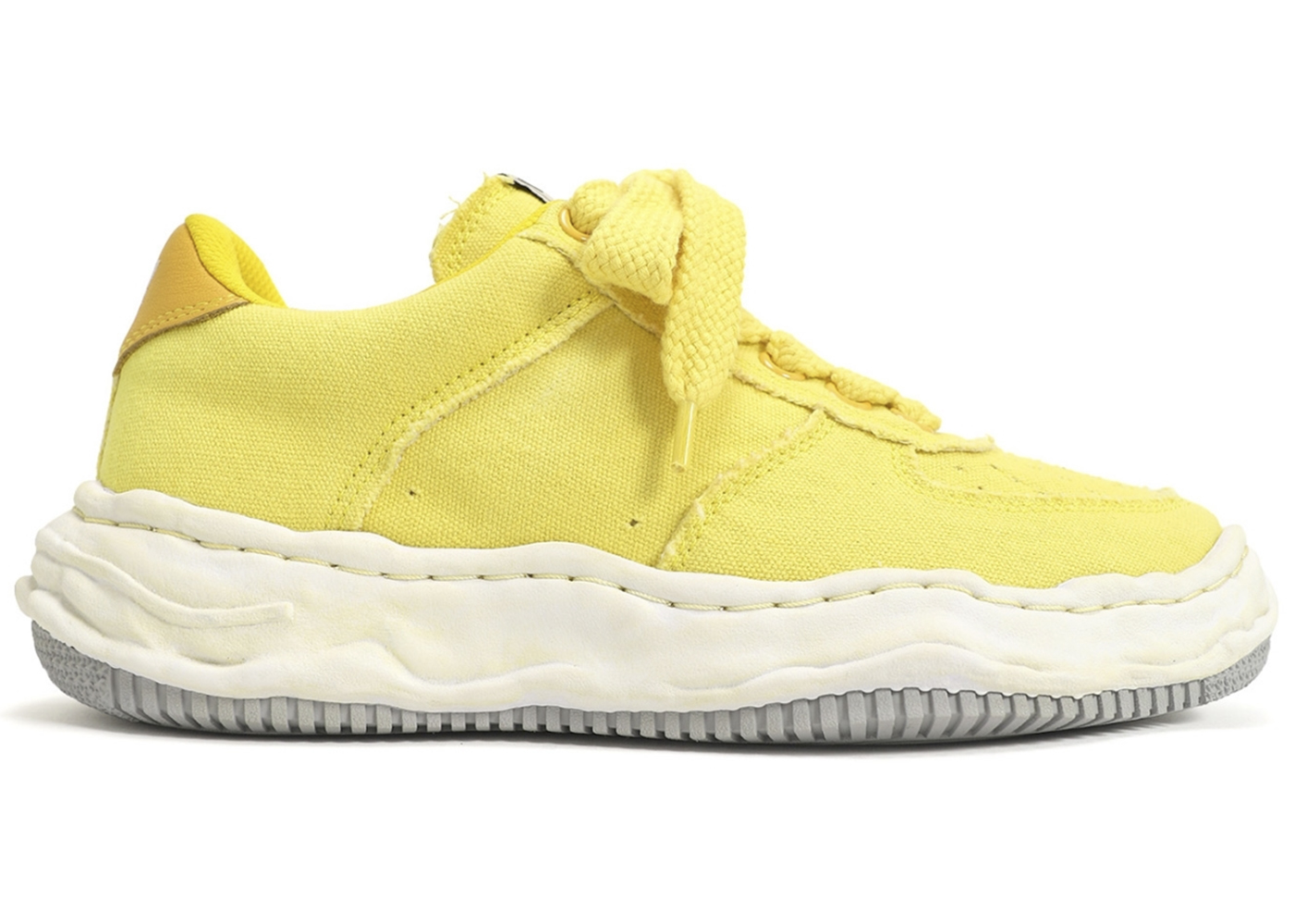 Maison Mihara Yasuhiro Wayne OG Sole Washed Canvas Low Yellow - vstockx