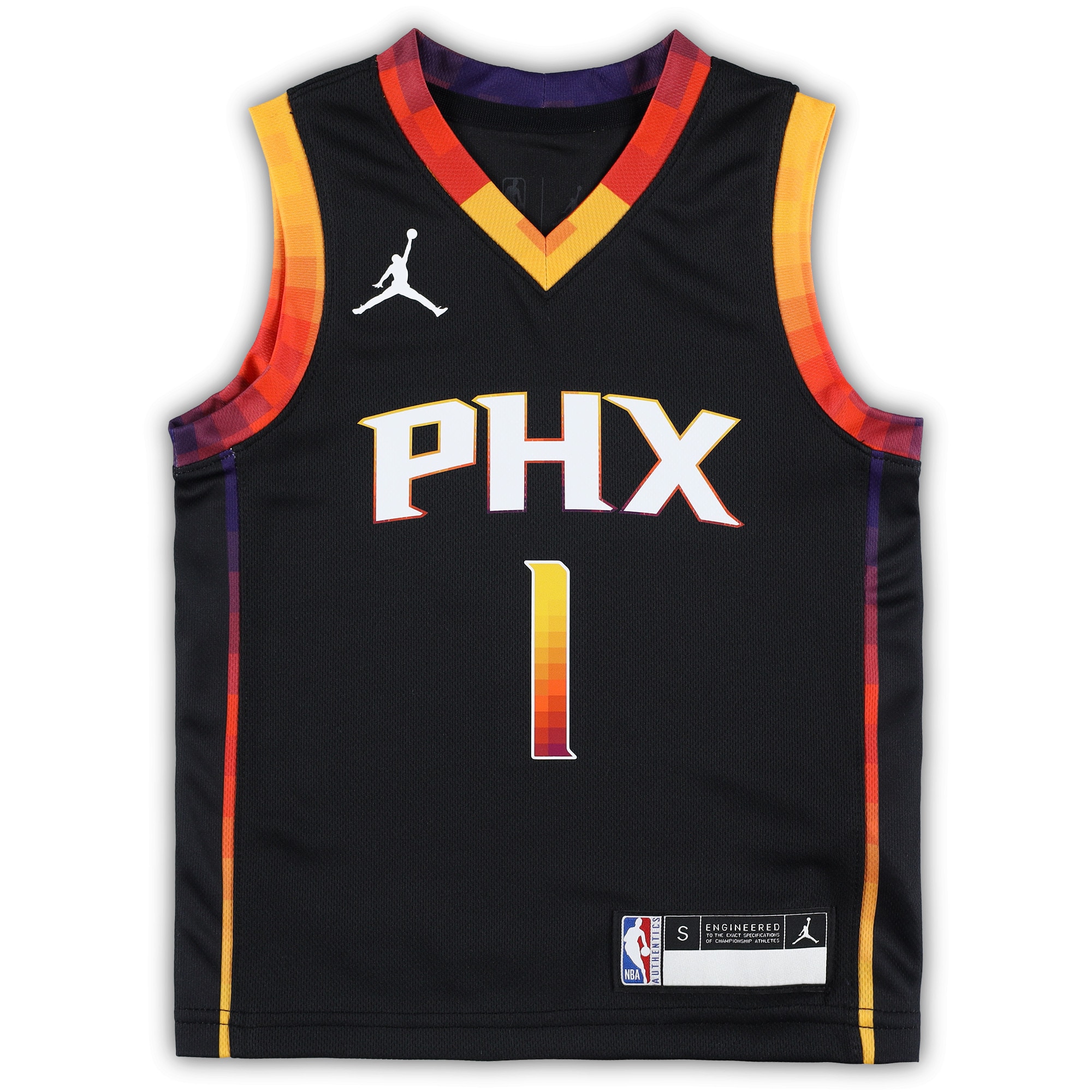 Devin Booker Phoenix Suns Jordans Brand Preschool 2022/23 Swingman Jersey - Statement Edition - Black - vstockx