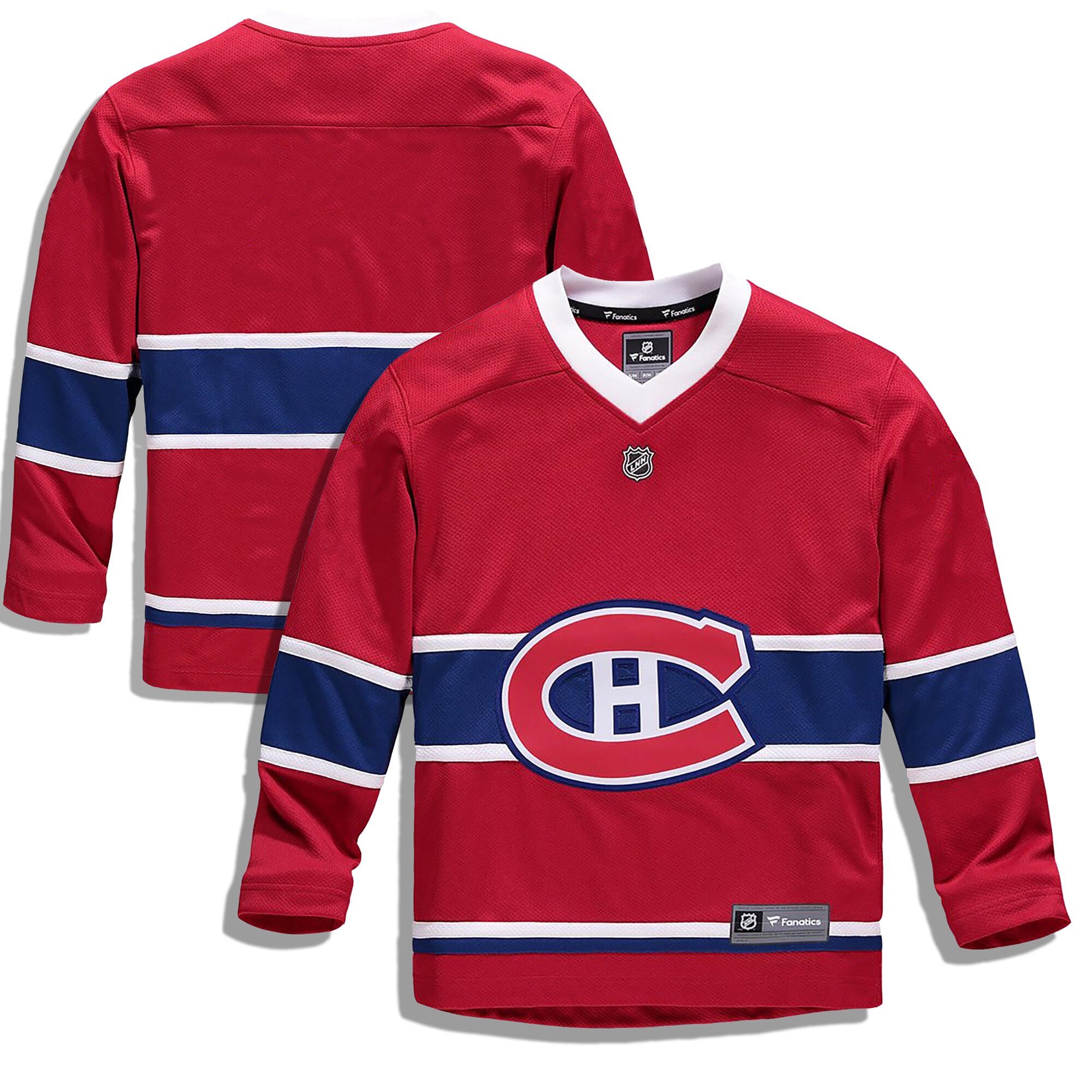 Montreal Canadiens Fanatics Branded Youth Home Replica Blank Jersey - Red - vstockx
