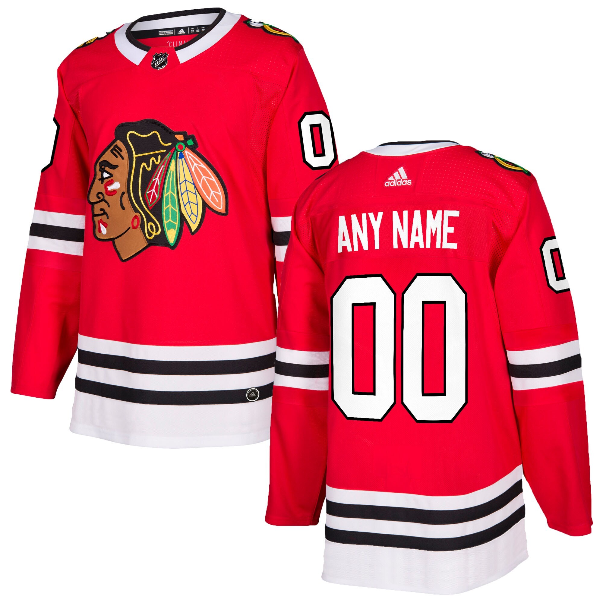 Chicago Blackhawks adidas Authentic Custom Jersey - Red - vstockx