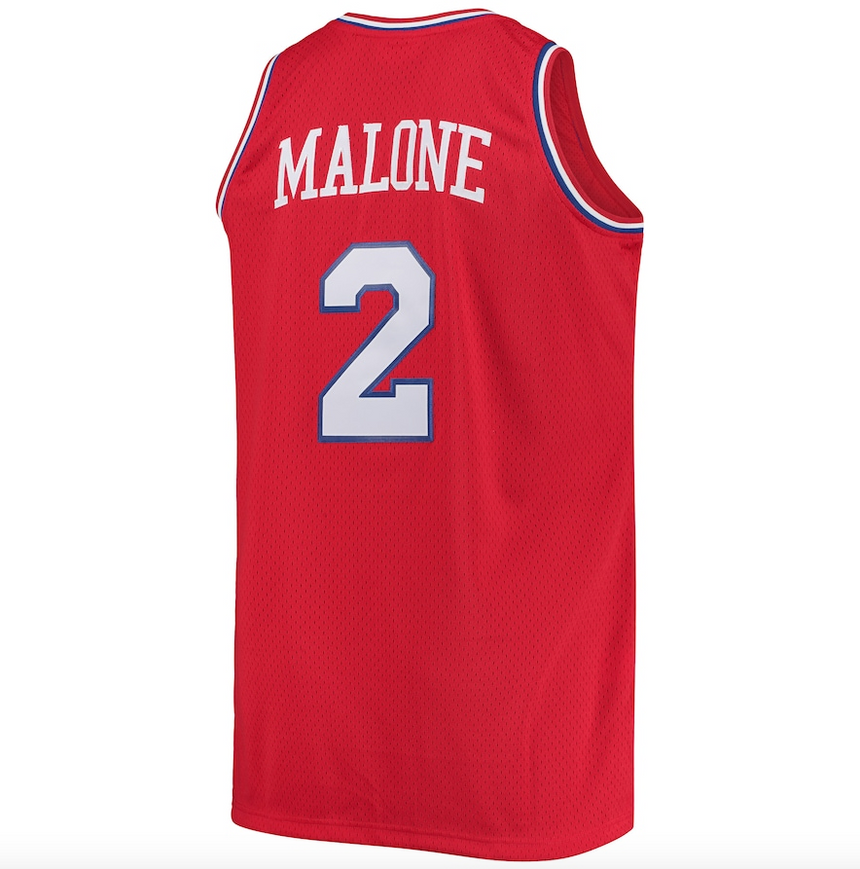 Mens Philadelphia 76ers Moses Malone Mitchell & Ness Red 1982-83 Hardwood Classics Swingman Jersey - vstockx