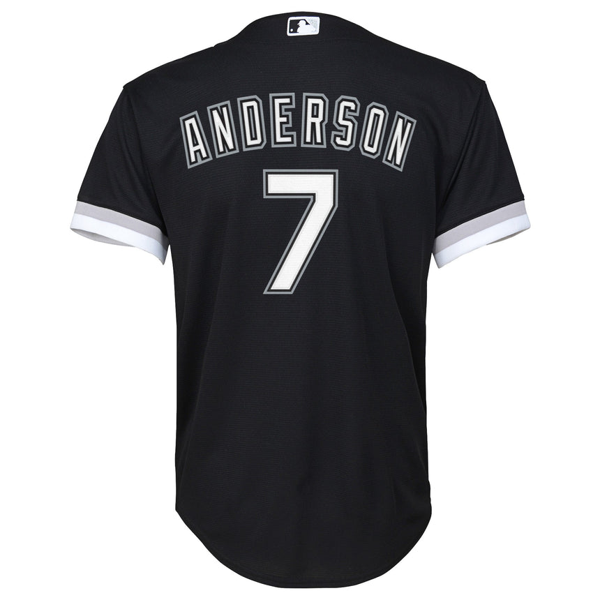 Child Tim Anderson Chicago White Sox Black Alternate Replica Team Jersey - vstockx