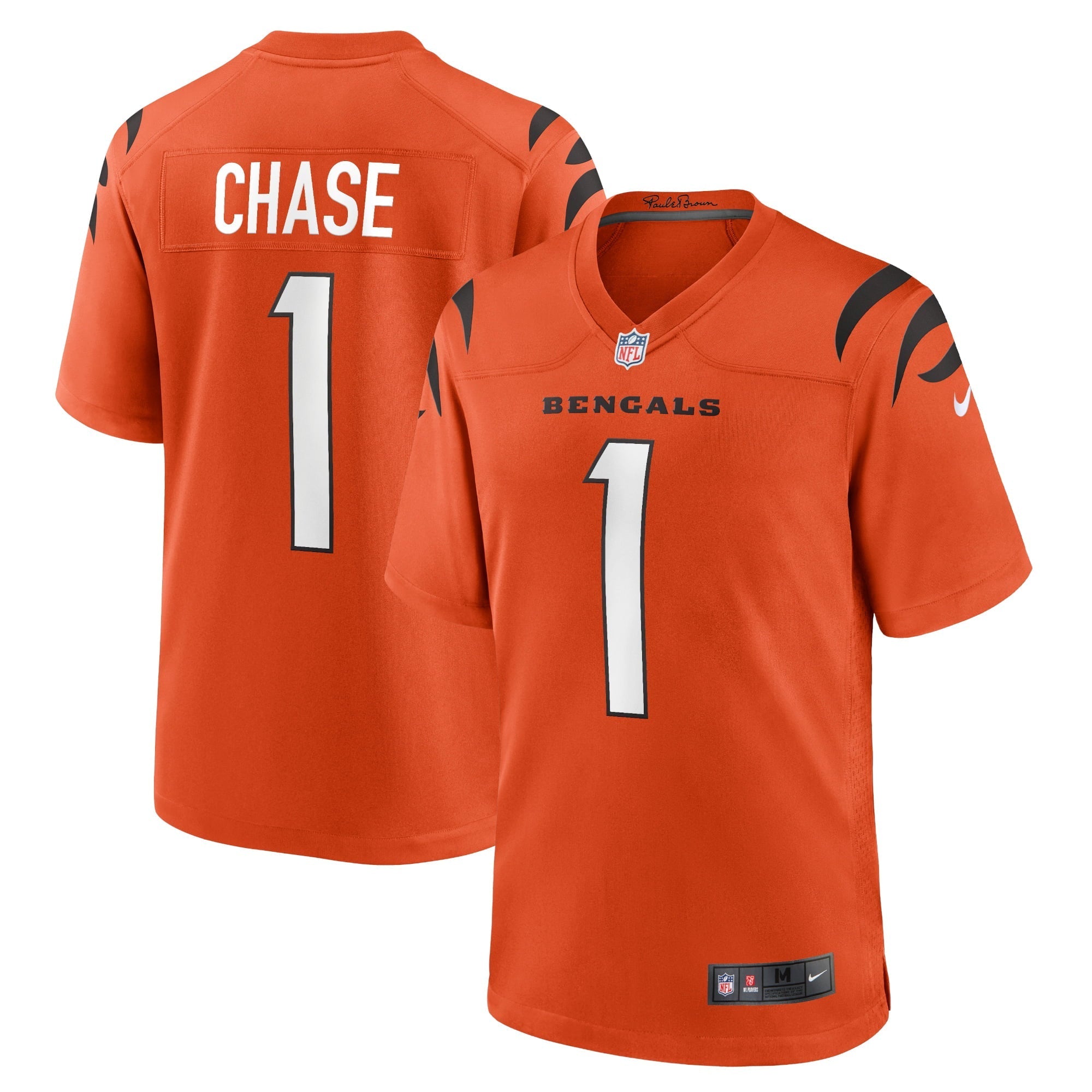 Men's Nike Ja'Marr Chase Orange Cincinnati Bengals Alternate Game Jersey - vstockx