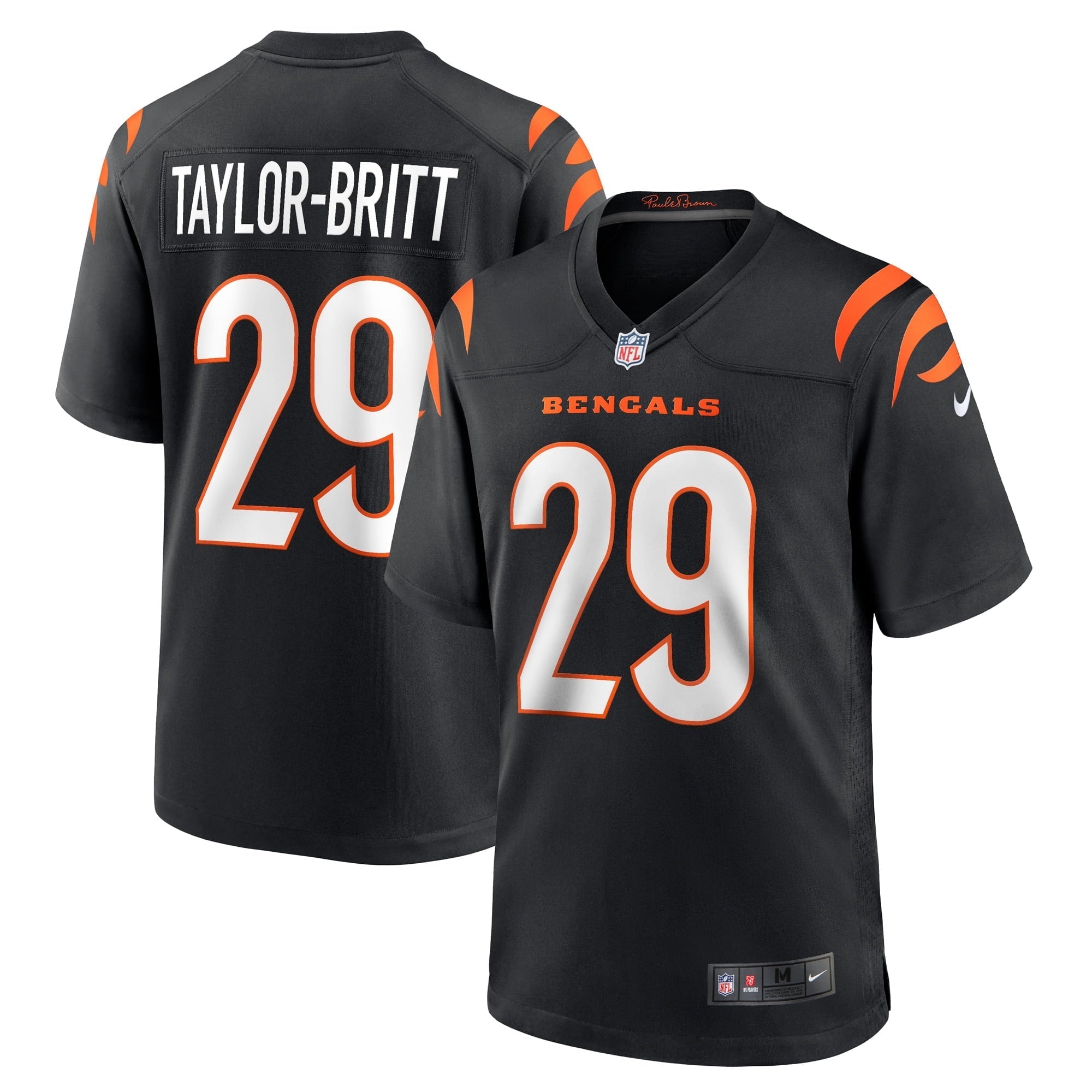Men's Nike Cam Taylor-Britt Black Cincinnati Bengals Game Player Jersey - vstockx