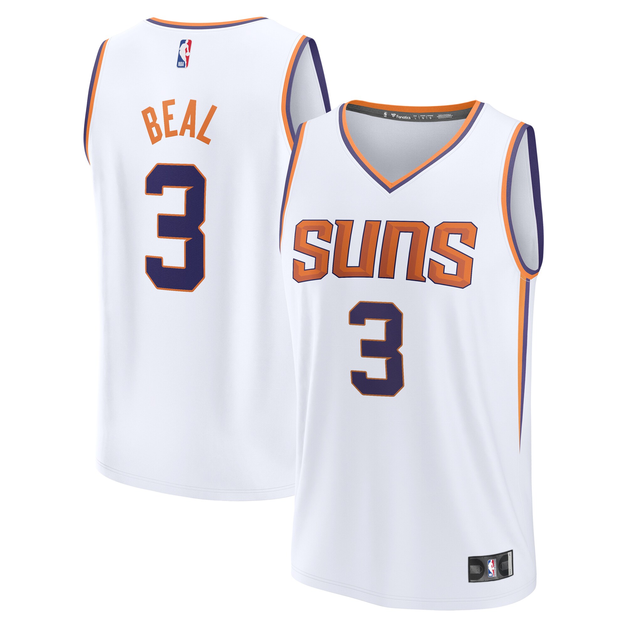 Bradley Beal Phoenix Suns Fanatics Branded Fast Break Player Jersey - Association Edition - White - vstockx