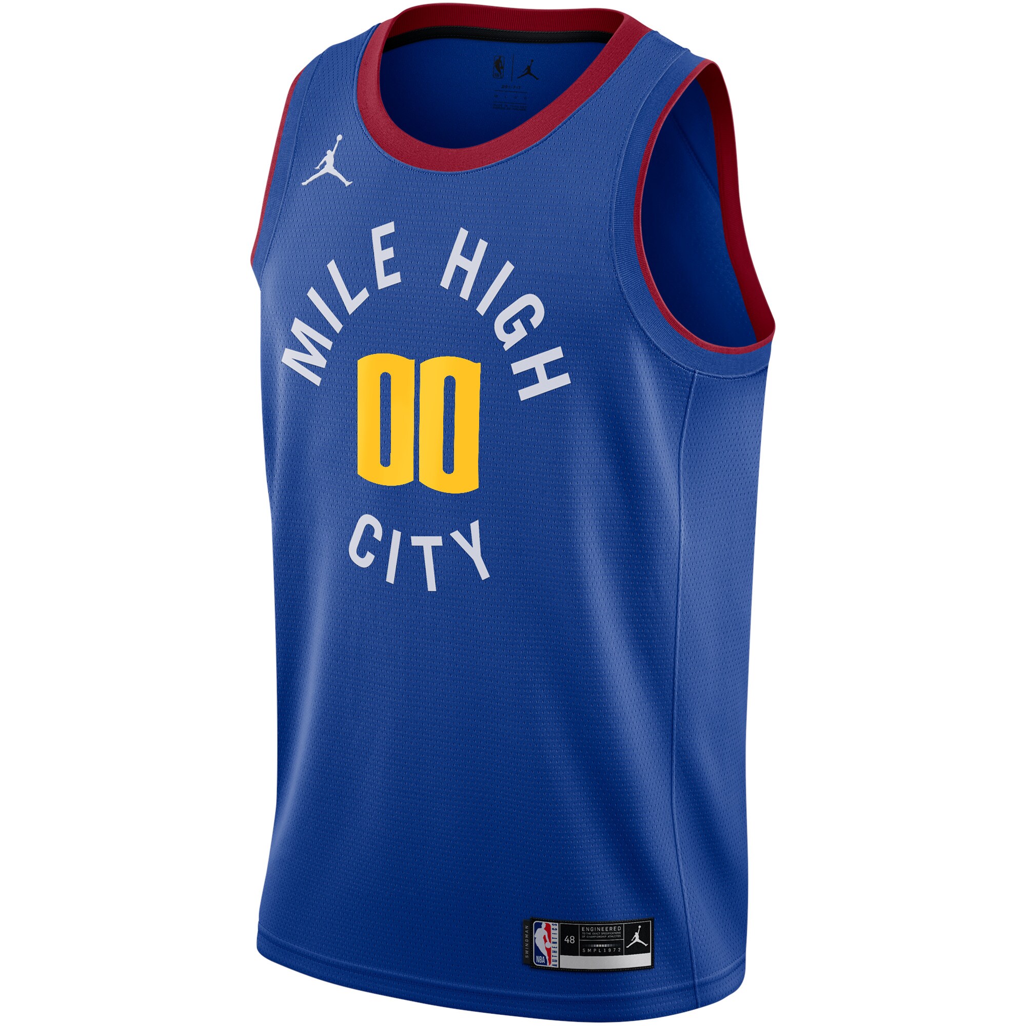 Denver Nuggets Jordans Brand Swingman Custom Jersey - Statement Edition - Blue - vstockx