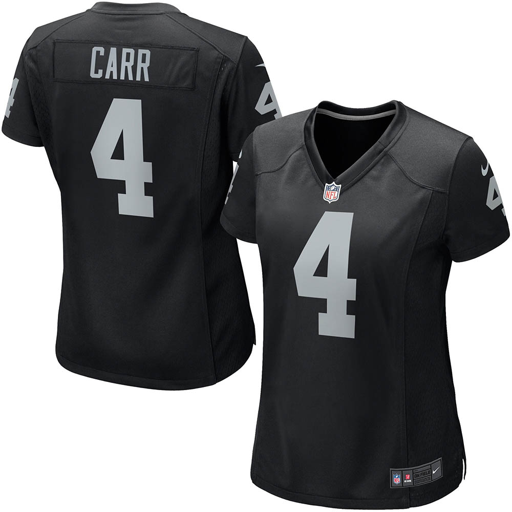 Women's Las Vegas Raiders Derek Carr Game Player Jersey Black - vstockx