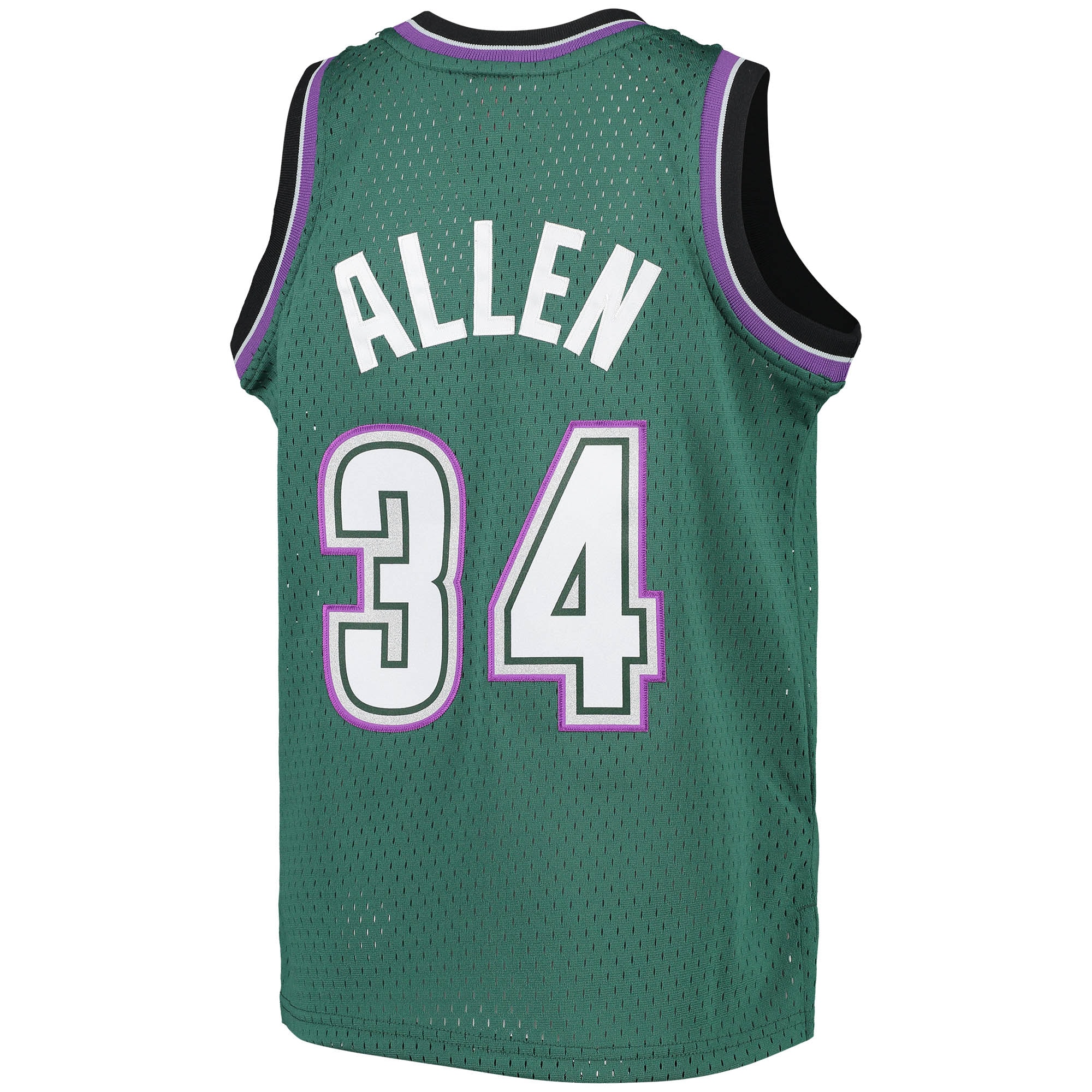 Ray Allen Milwaukee Bucks Mitchell & Ness Youth 1996-97 Hardwood Classics Swingman Jersey - Green - vstockx