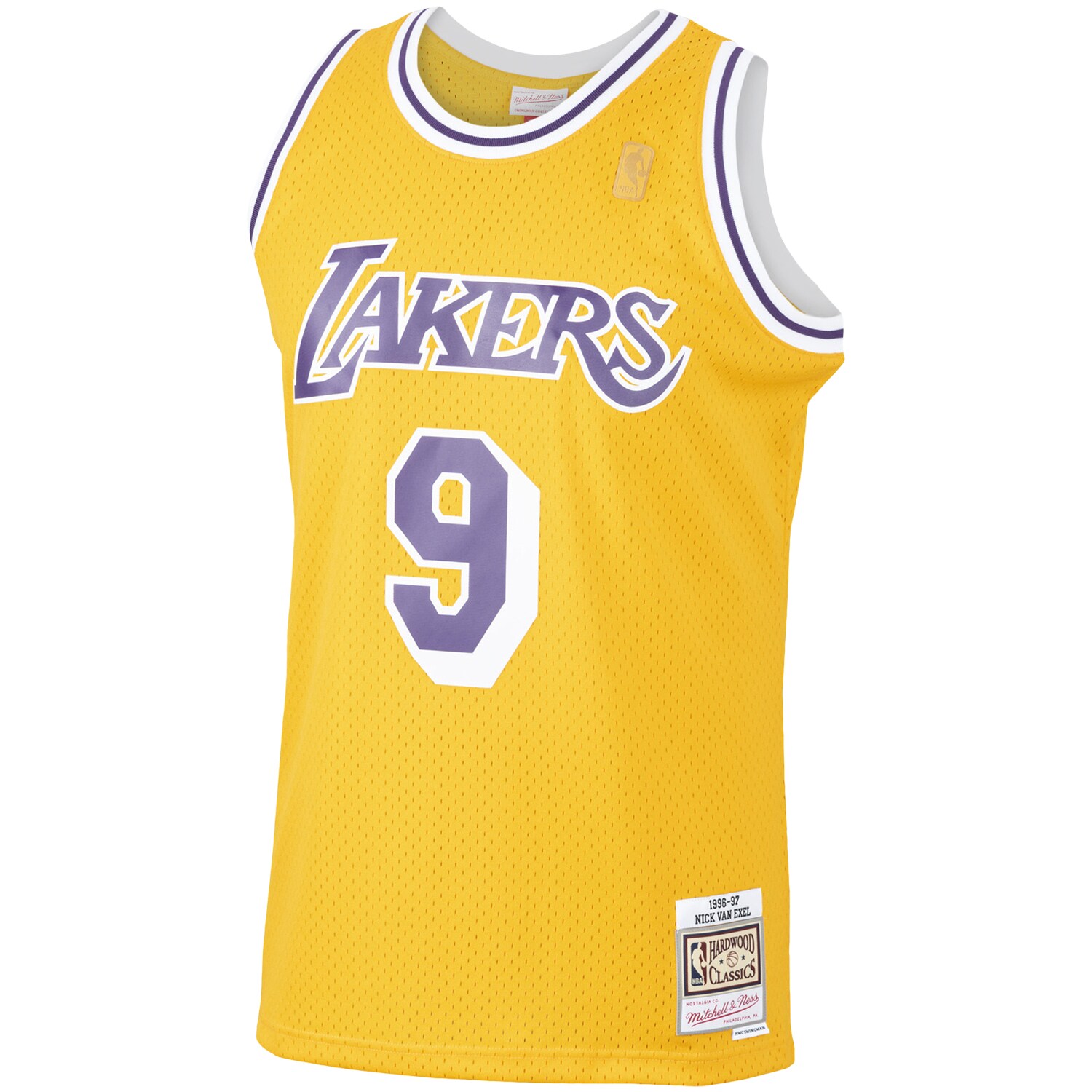 Nick Van Exel Los Angeles Lakers Mitchell & Ness Hardwood Classics Swingman Jersey - Gold - vstockx