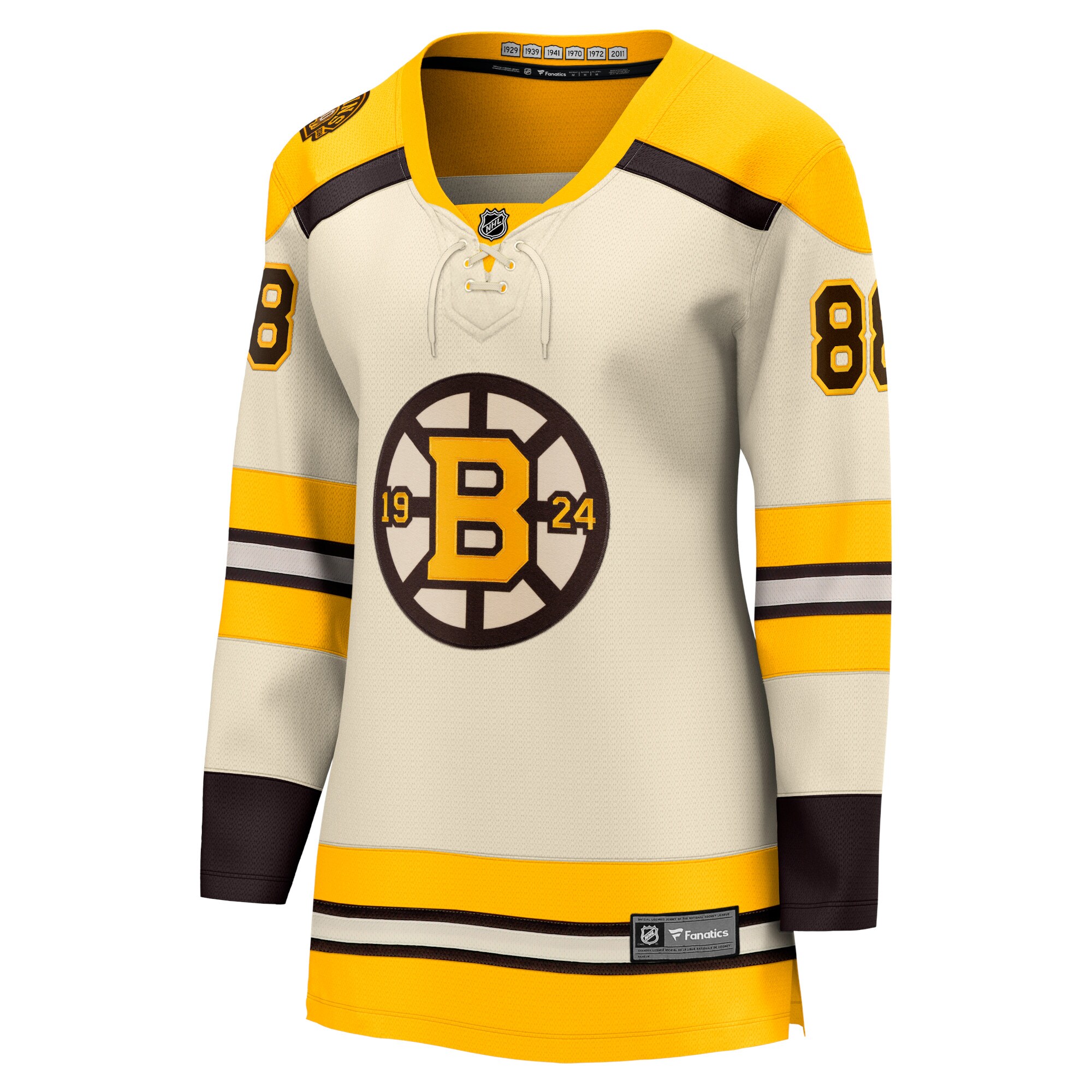 David Pastrnak Boston Bruins Fanatics Branded Women's 100th Anniversary Premier Breakaway Player Jersey - Cream - vstockx