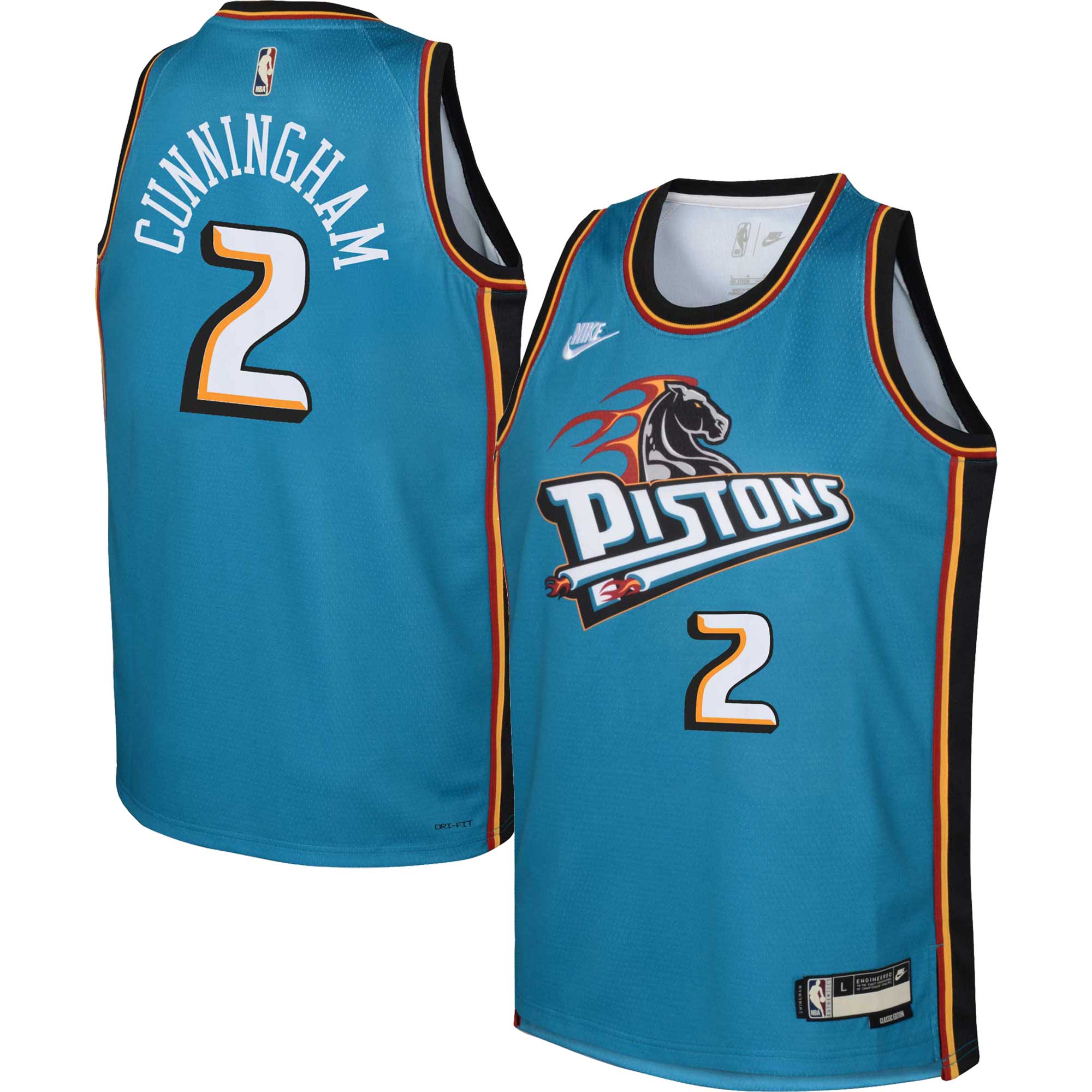 Cade Cunningham Detroit Pistons Nike Youth 2022/23 Swingman Jersey Teal - Classic Edition - vstockx